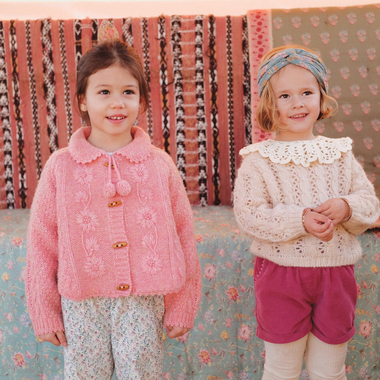 Girls Pink Wool Cardigan