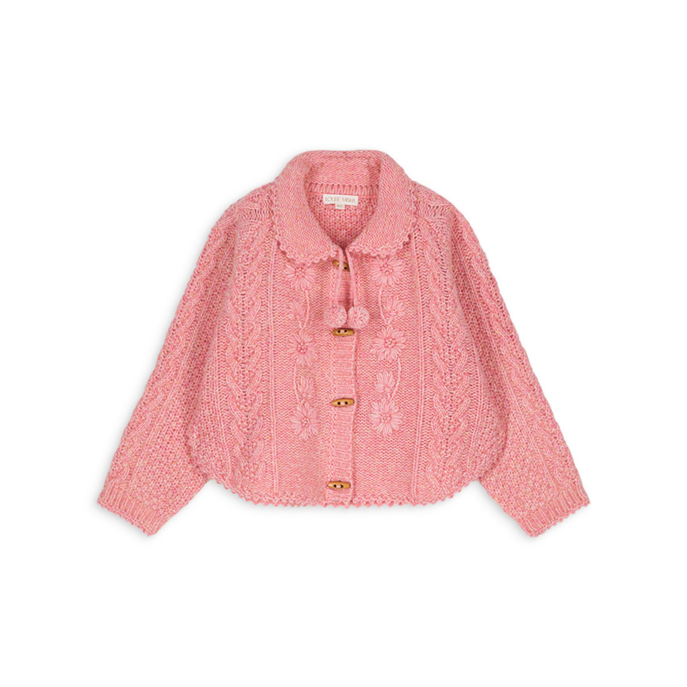 Girls Pink Wool Cardigan