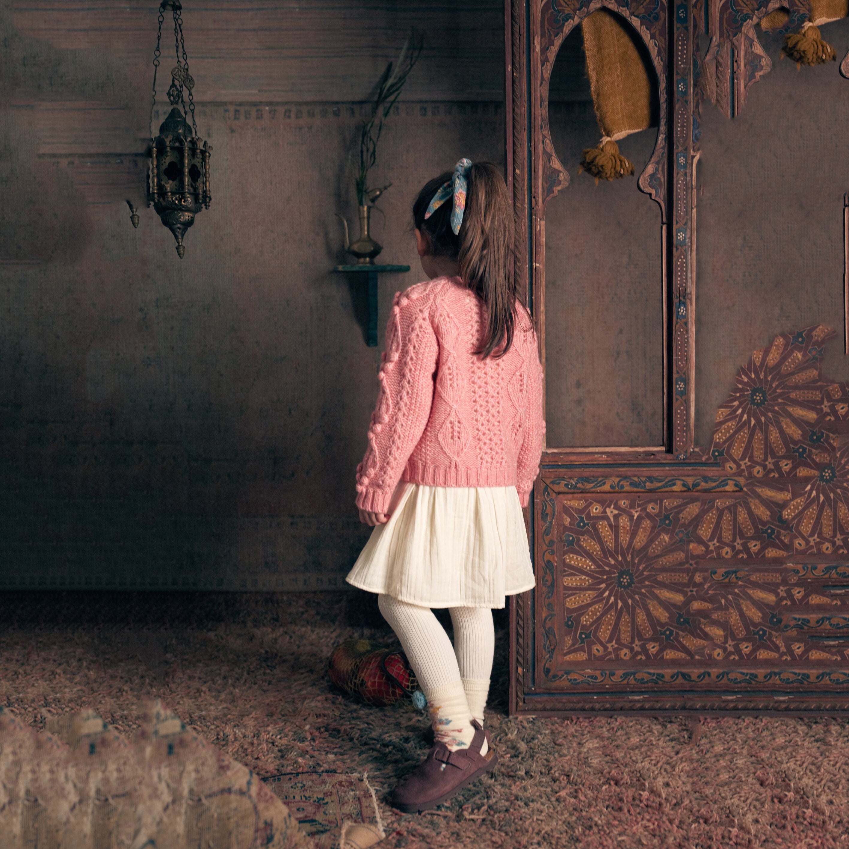 Girls Pink Wool Cardigan