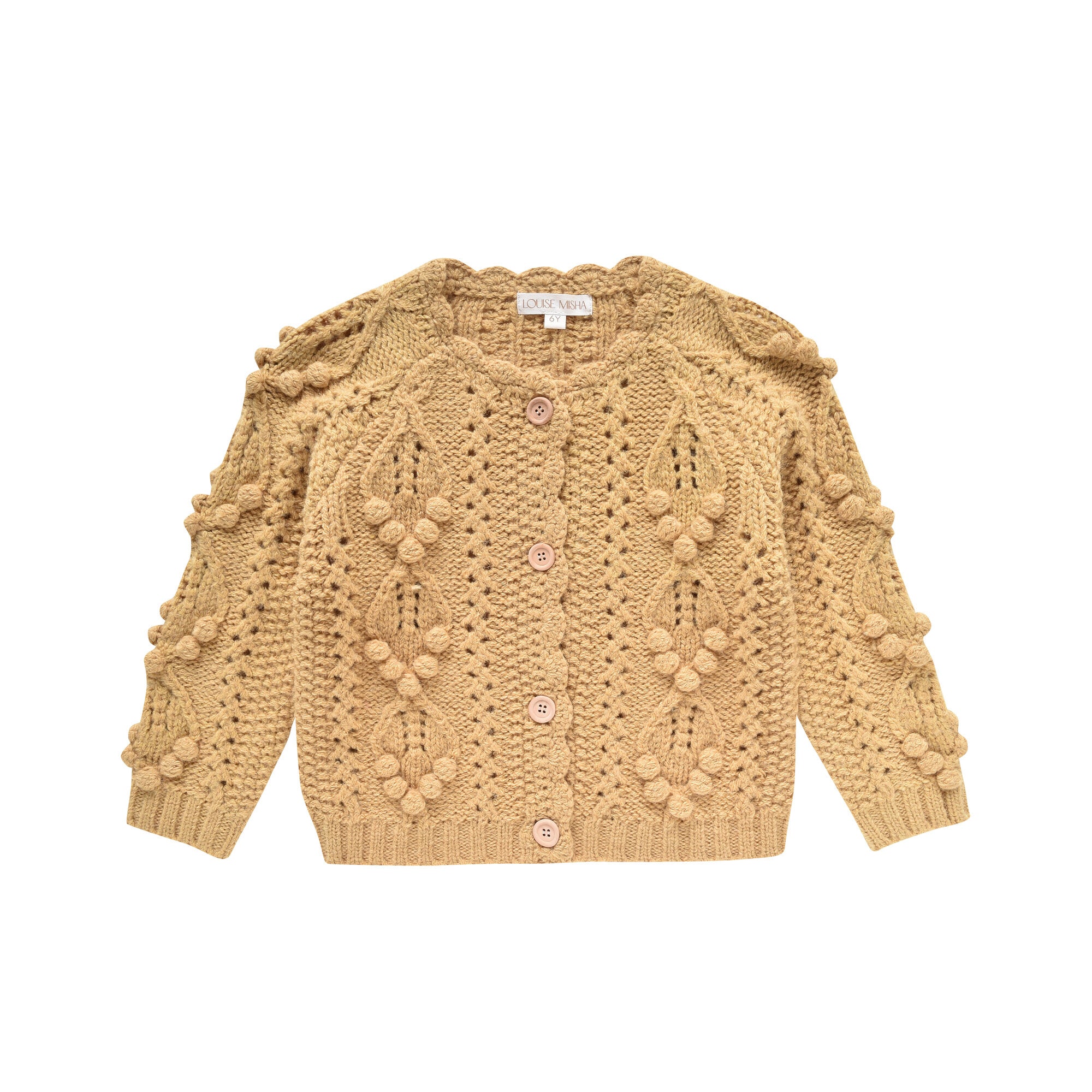 Girls Yellow Wool Cardigan