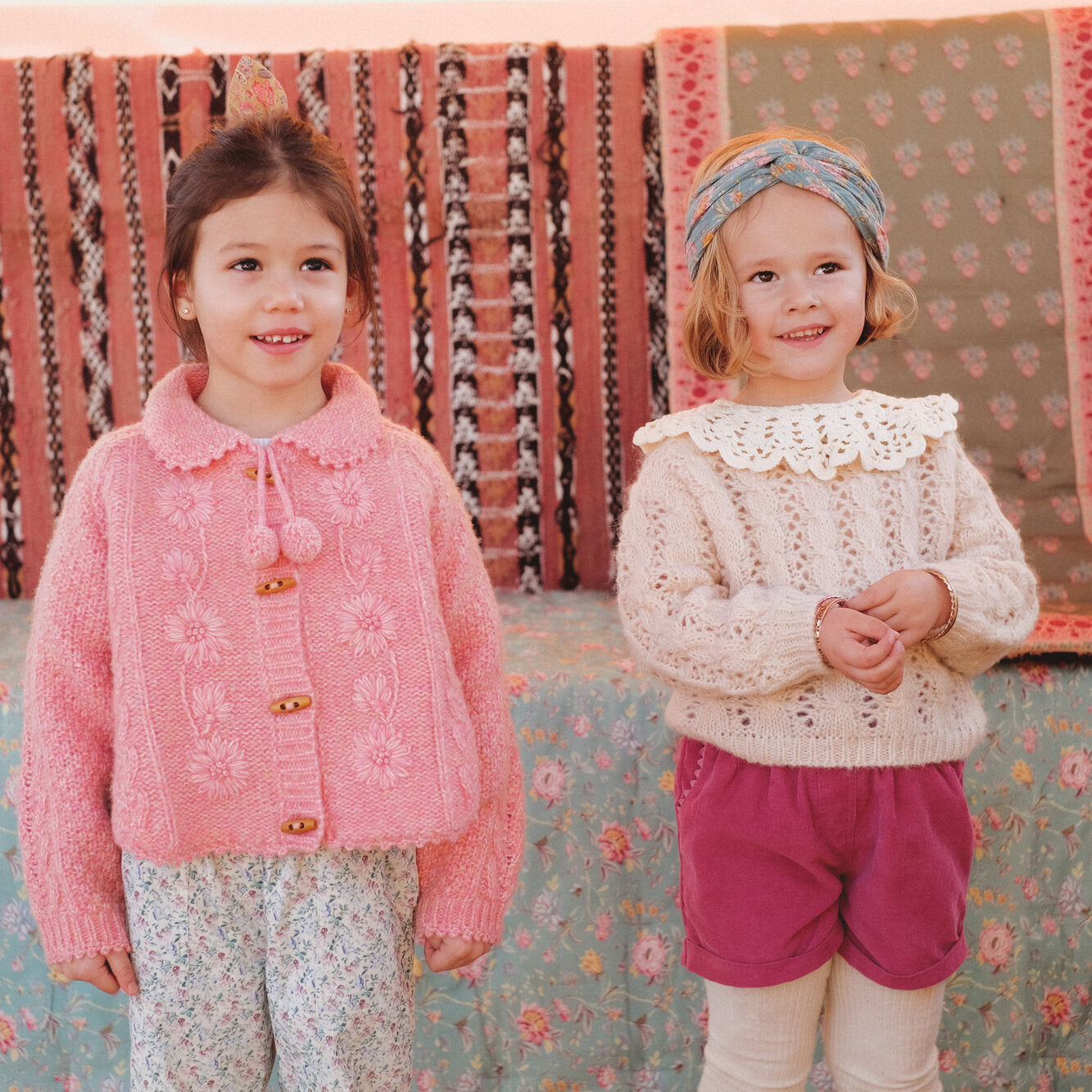 Girls Light Pink Ruffled Sweater