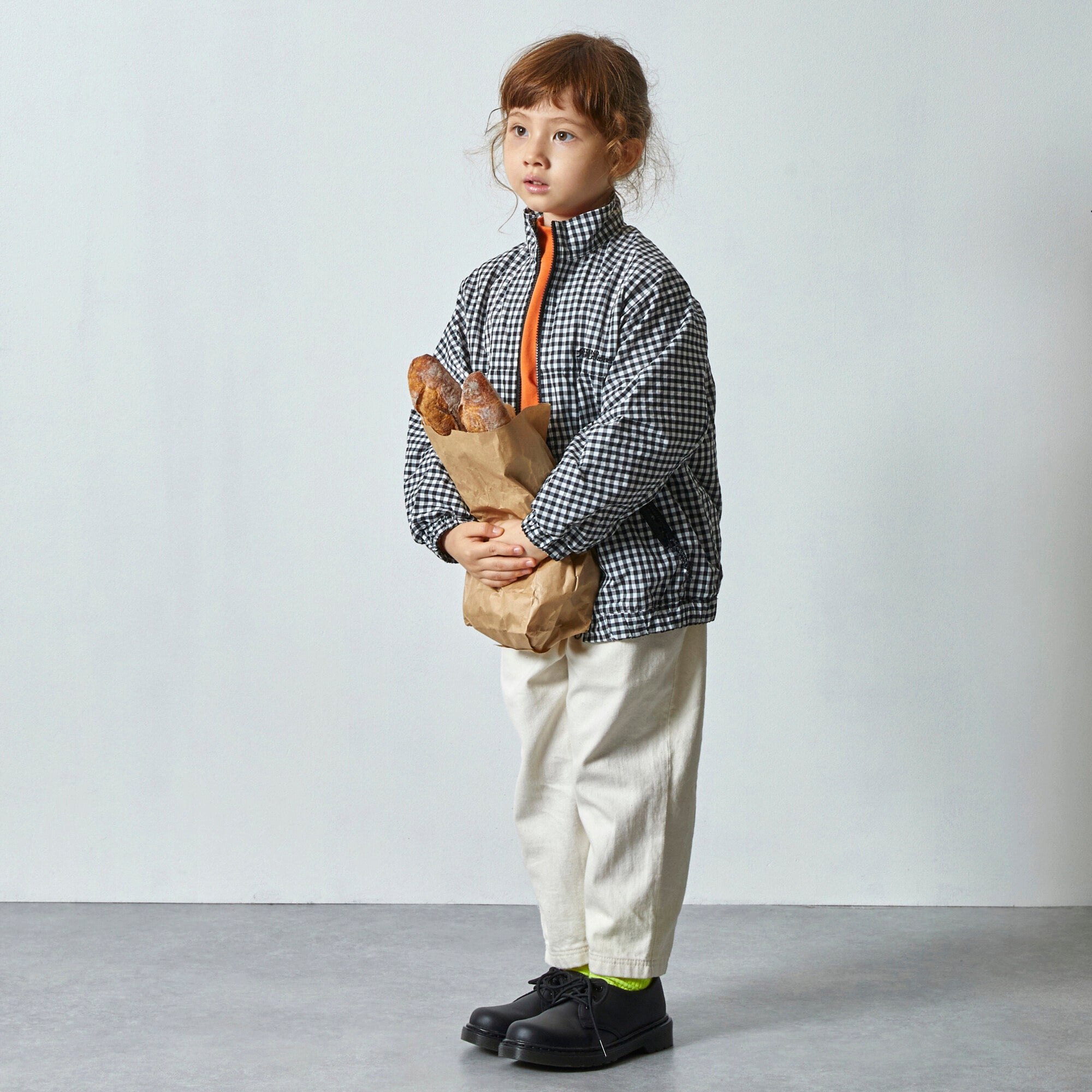 Boys & Girls Black Houndstooth Zip-Up Jacket