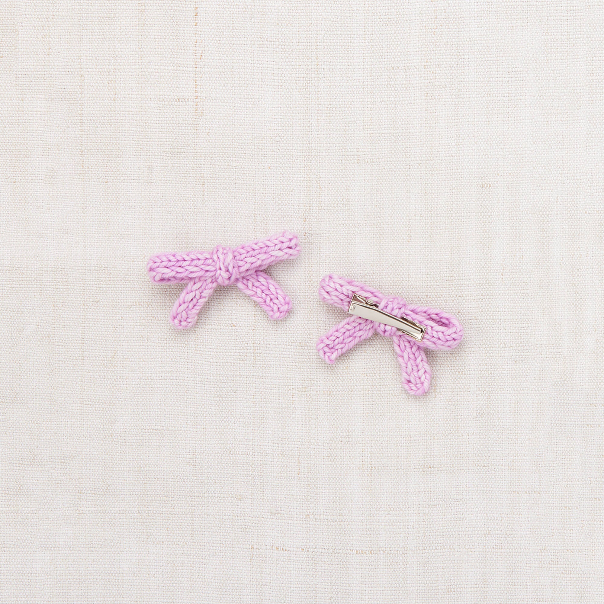 Girls Pink Lilac Bow Hair Clips
