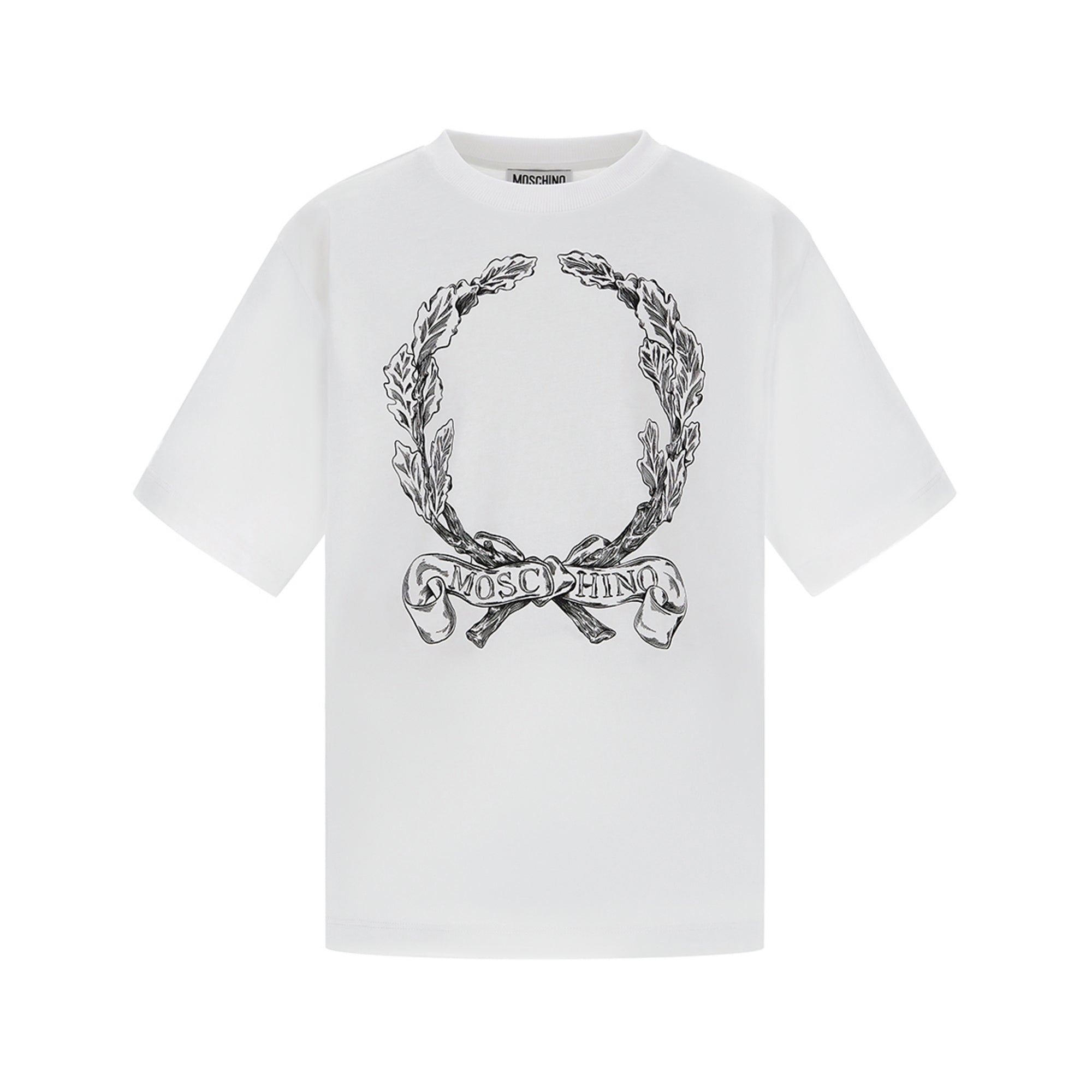 Boys & Girls White Printed Cotton T-Shirt