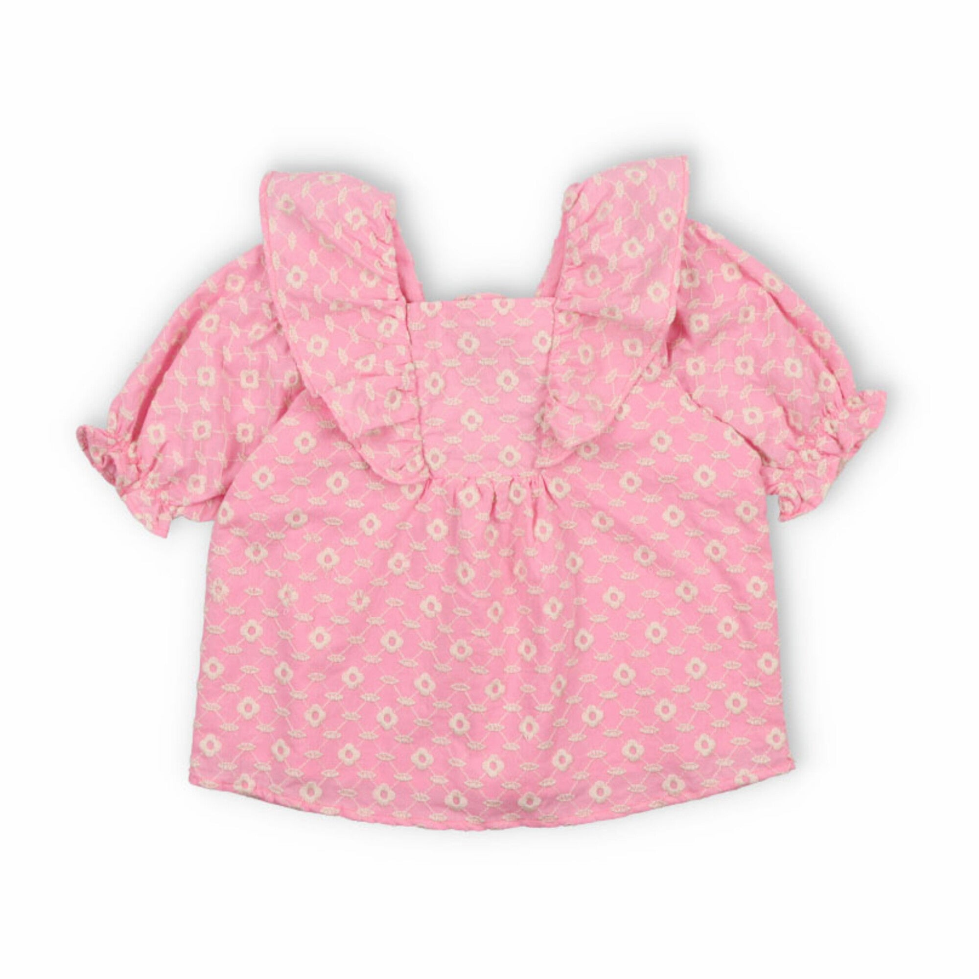 Girls Pink Floral Cotton Top