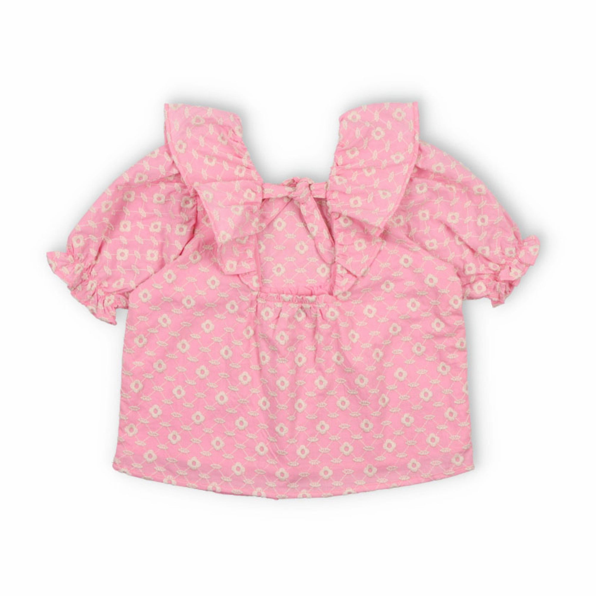 Girls Pink Floral Cotton Top