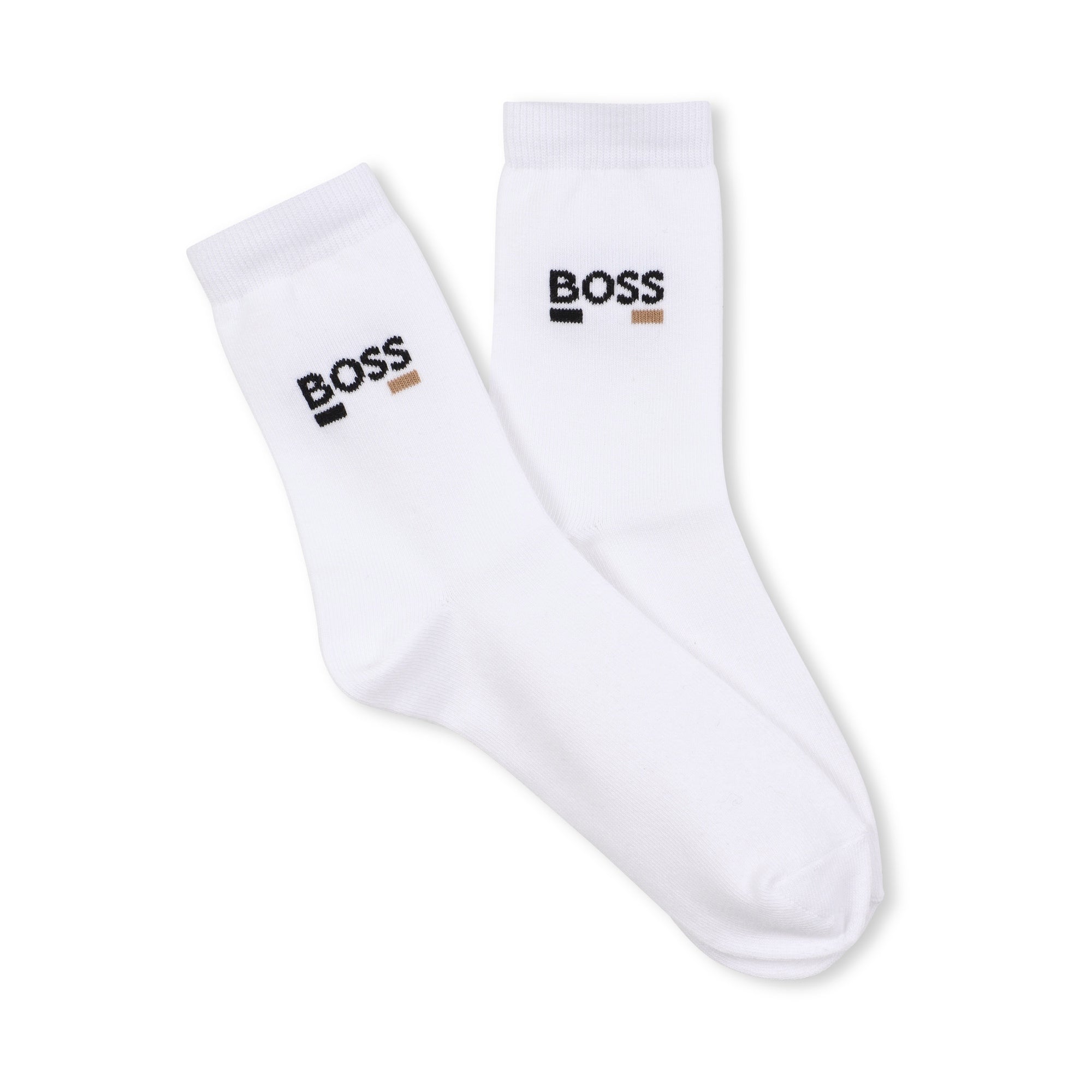 Boys White Logo Cotton Socks Set(2 Pack)