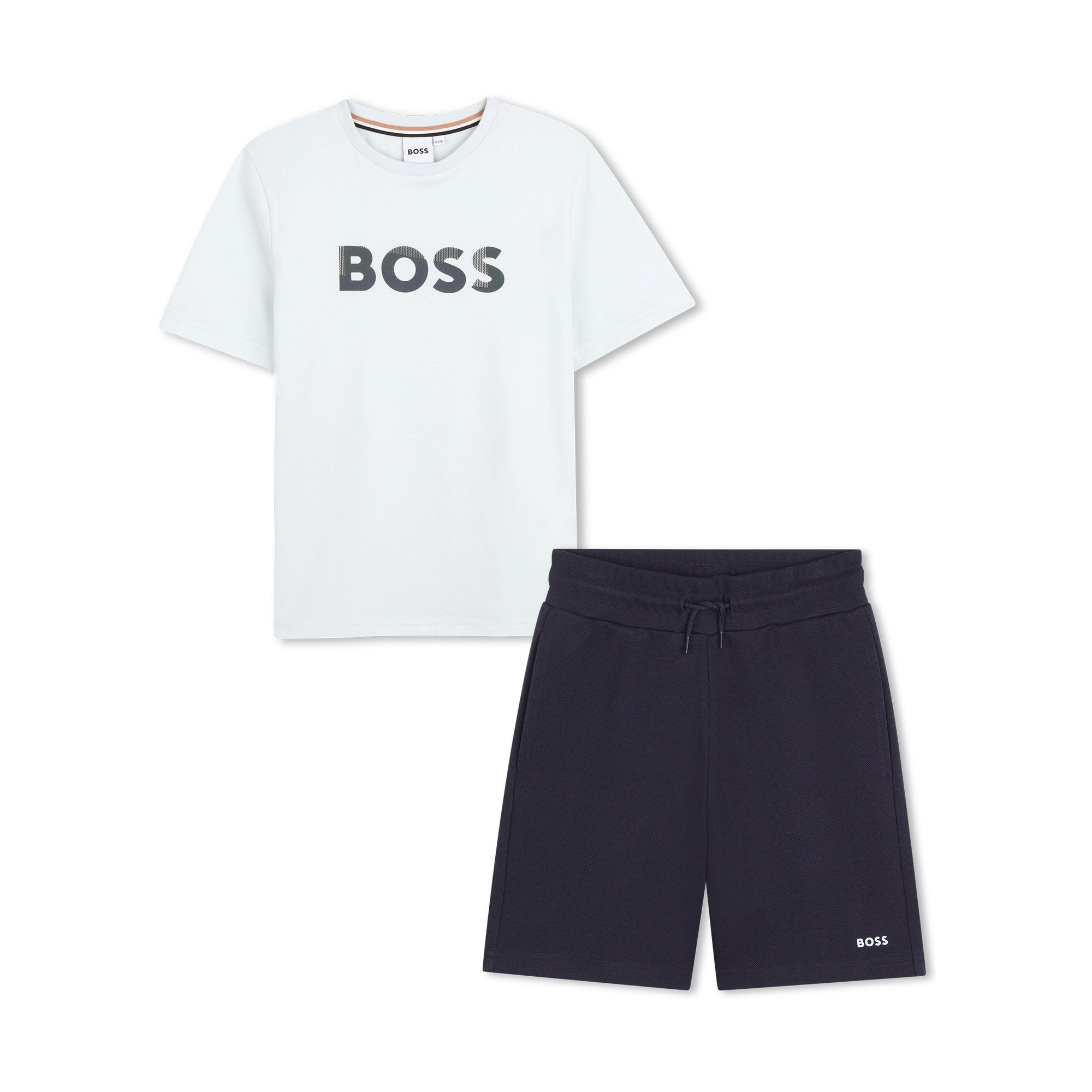 Boys Light Green Logo Cotton Set