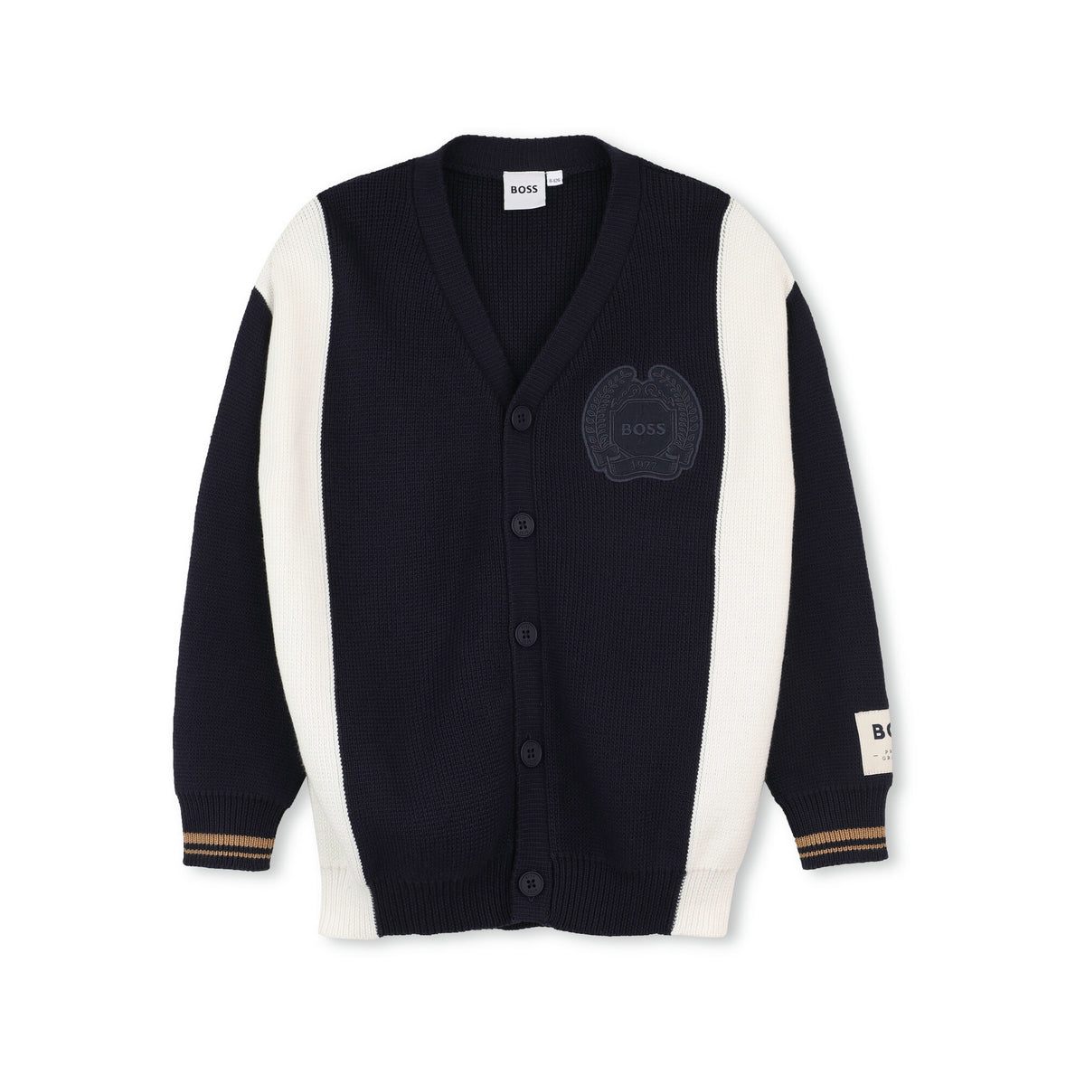 Boys Blue Cotton Knit Cardigan