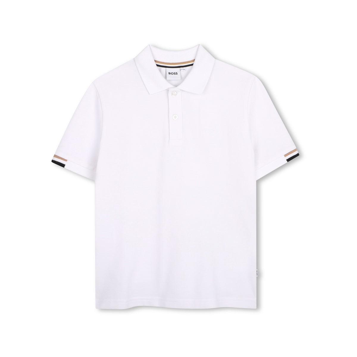 Boys White Cotton Polo Shirt