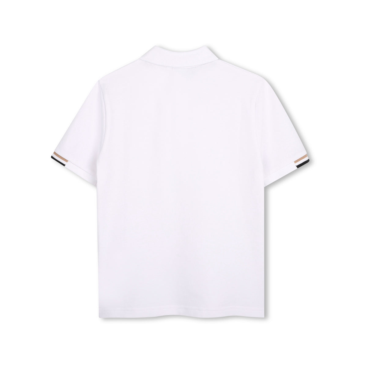 Boys White Cotton Polo Shirt