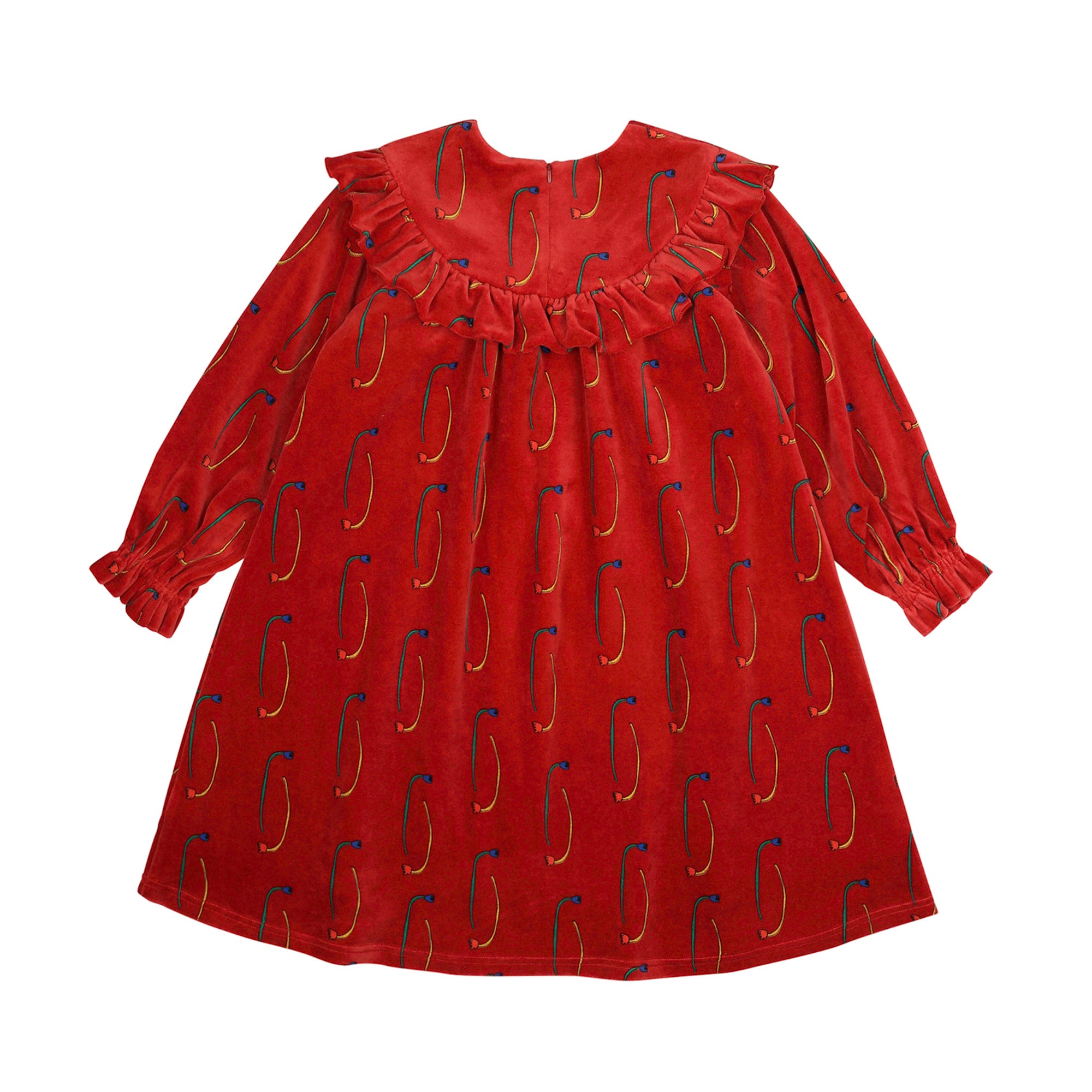 Girls Red Velvet Dress