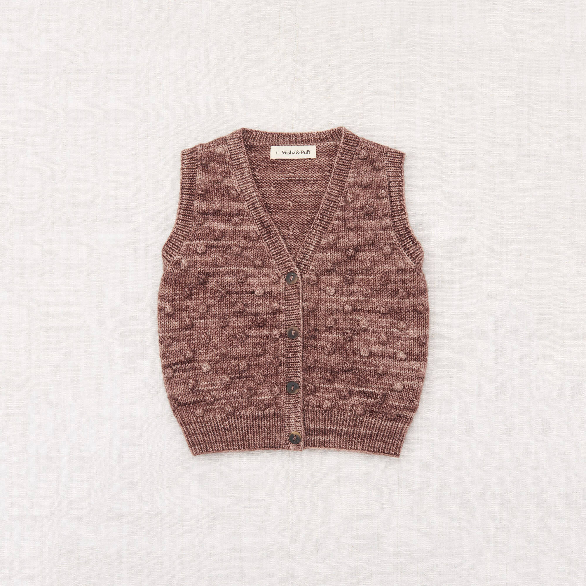 Boys & Girls Brown Popcorn Knit Gilet