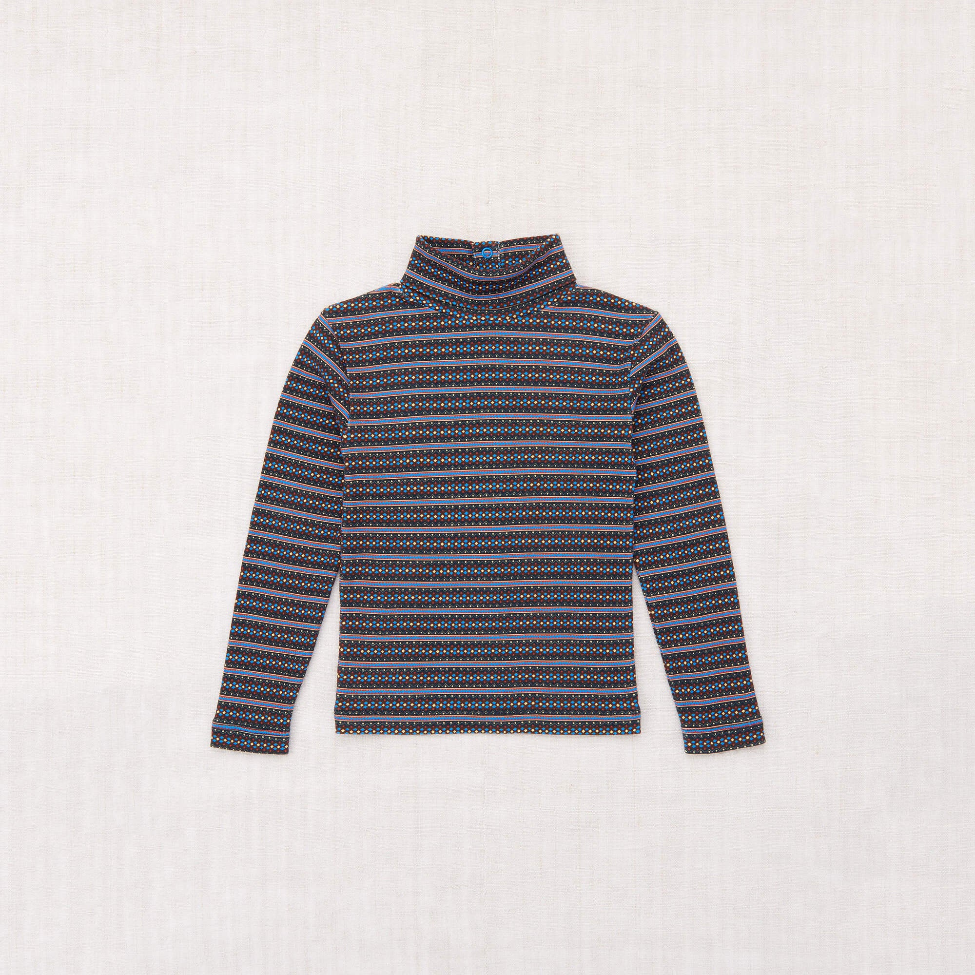 Boys & Girls Brown Stripes Cotton Turtleneck