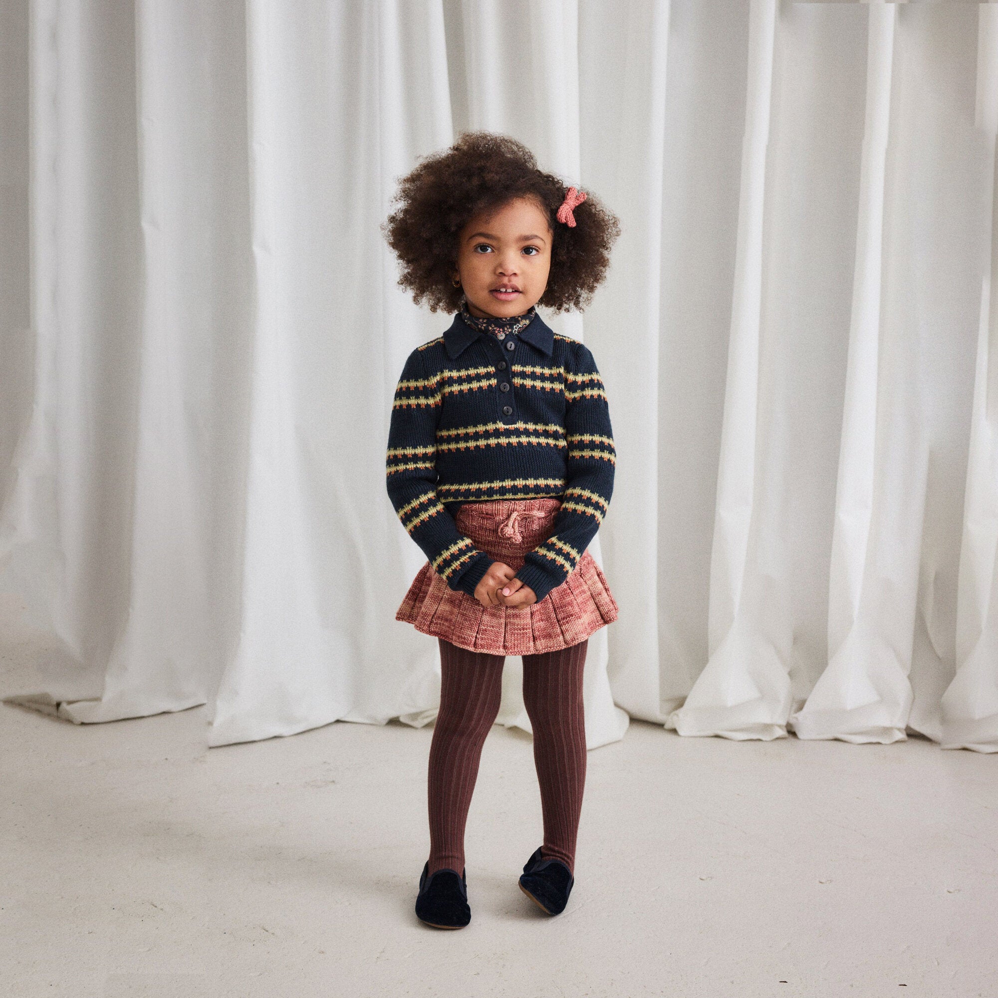 Boys & Girls Dark Grey Floral Cotton Turtleneck