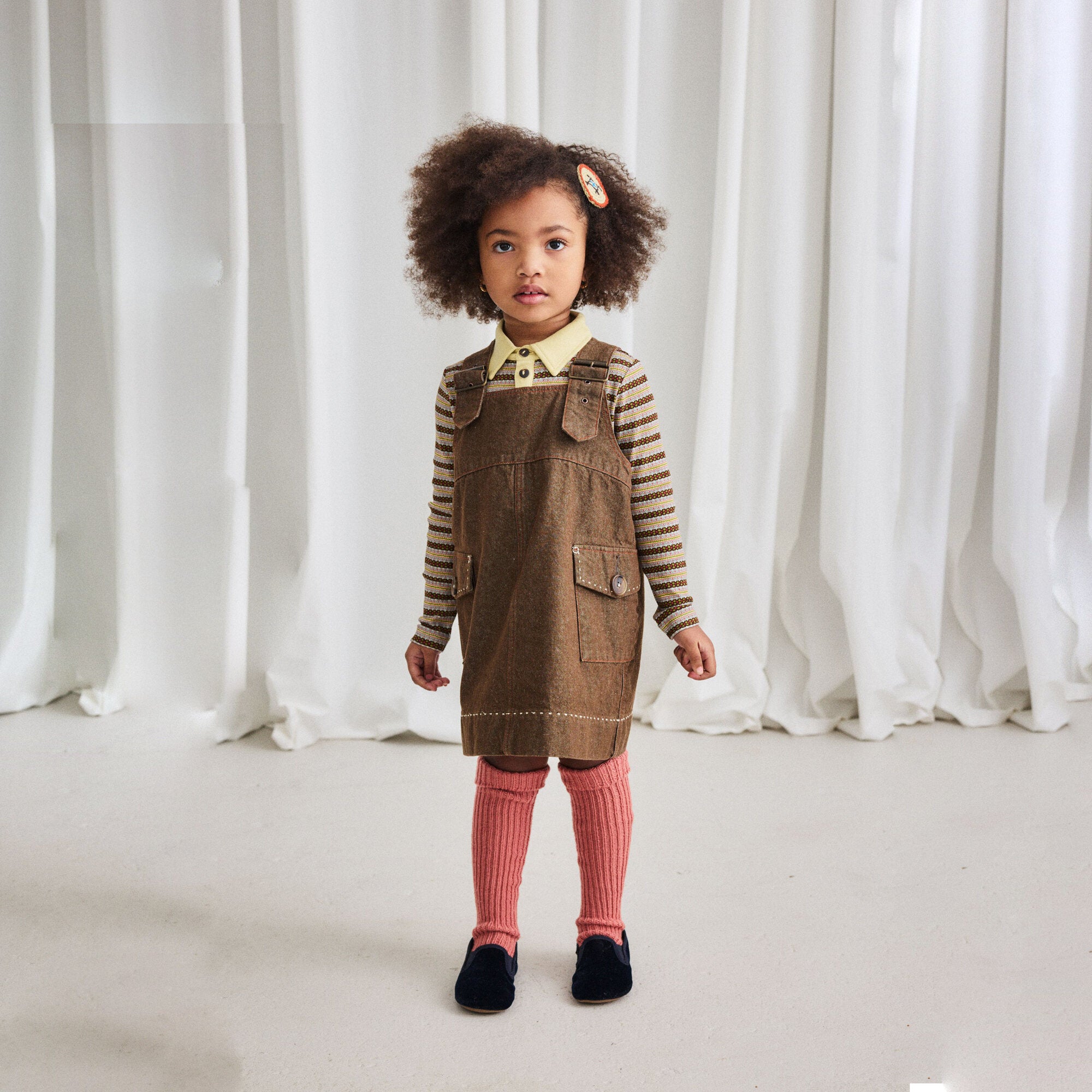 Boys & Girls Beige Stripes Cotton Polo Shirt