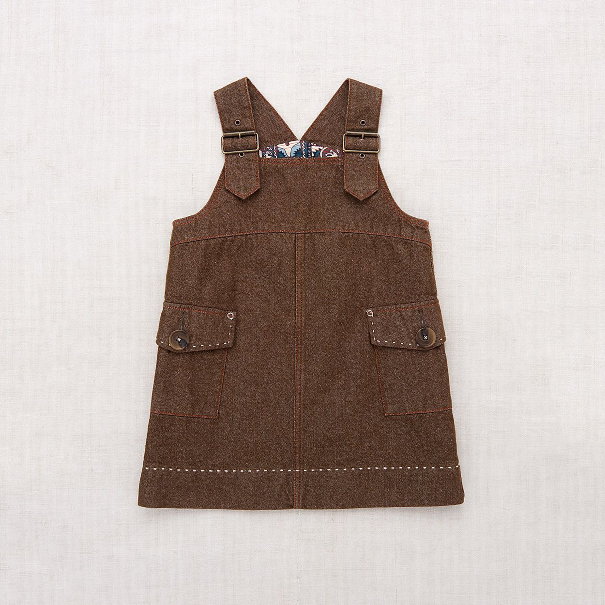 Girls Brown Denim Dress