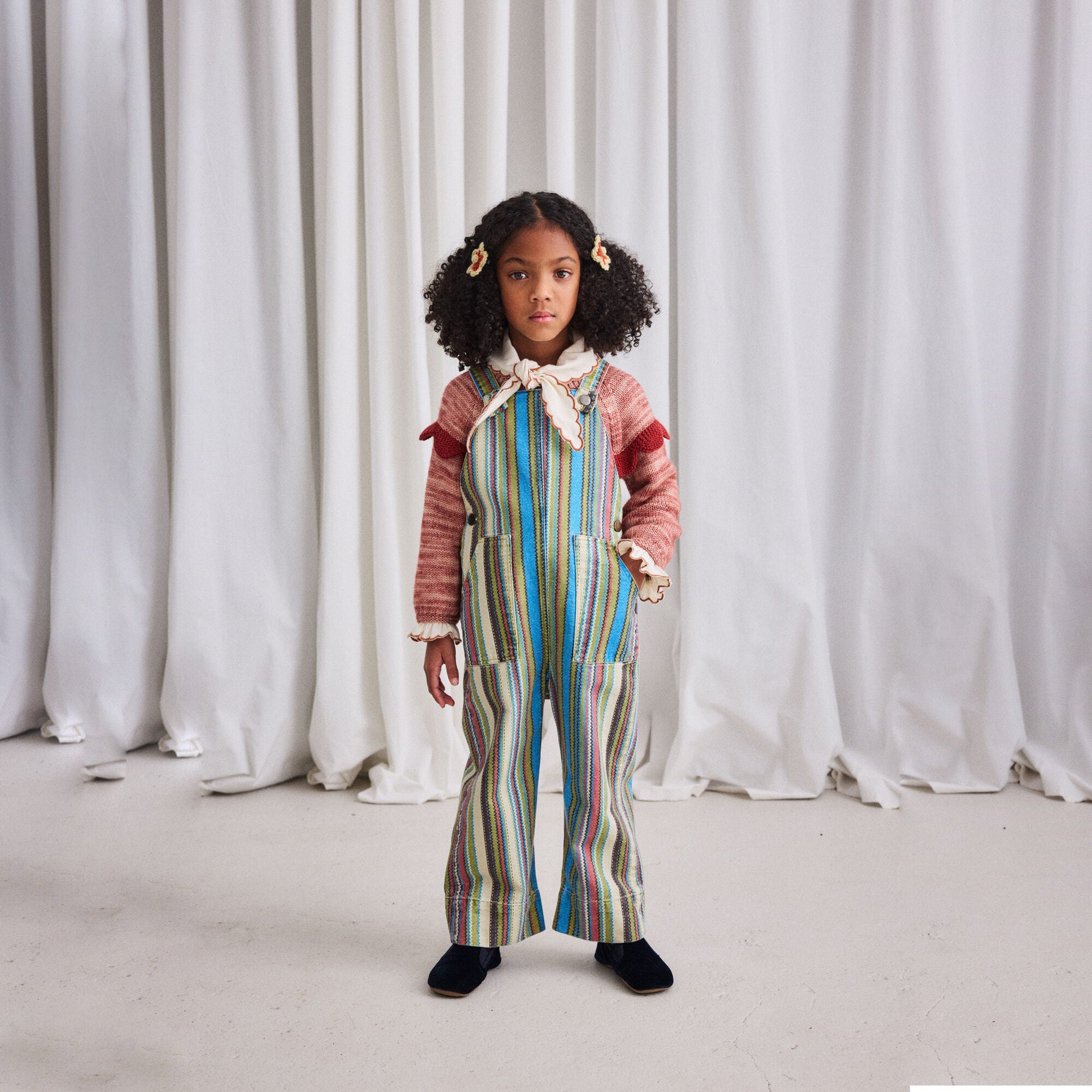 Girls White Bow Cotton Blouse