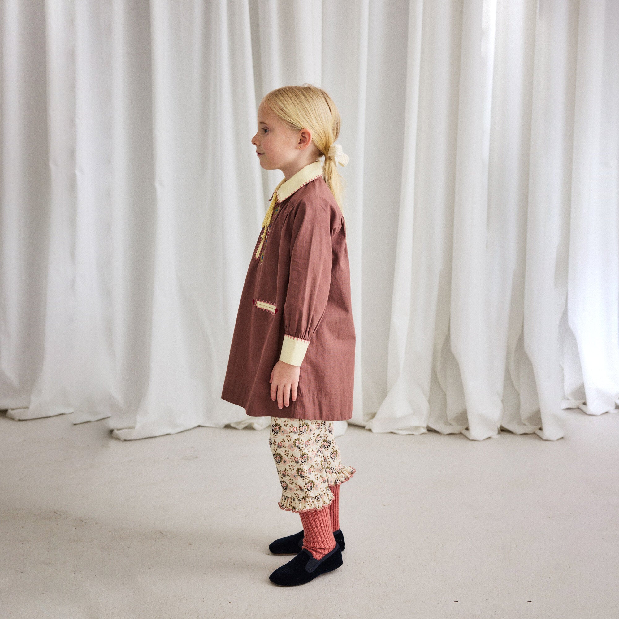 Girls Dusty Pink Cotton Dress