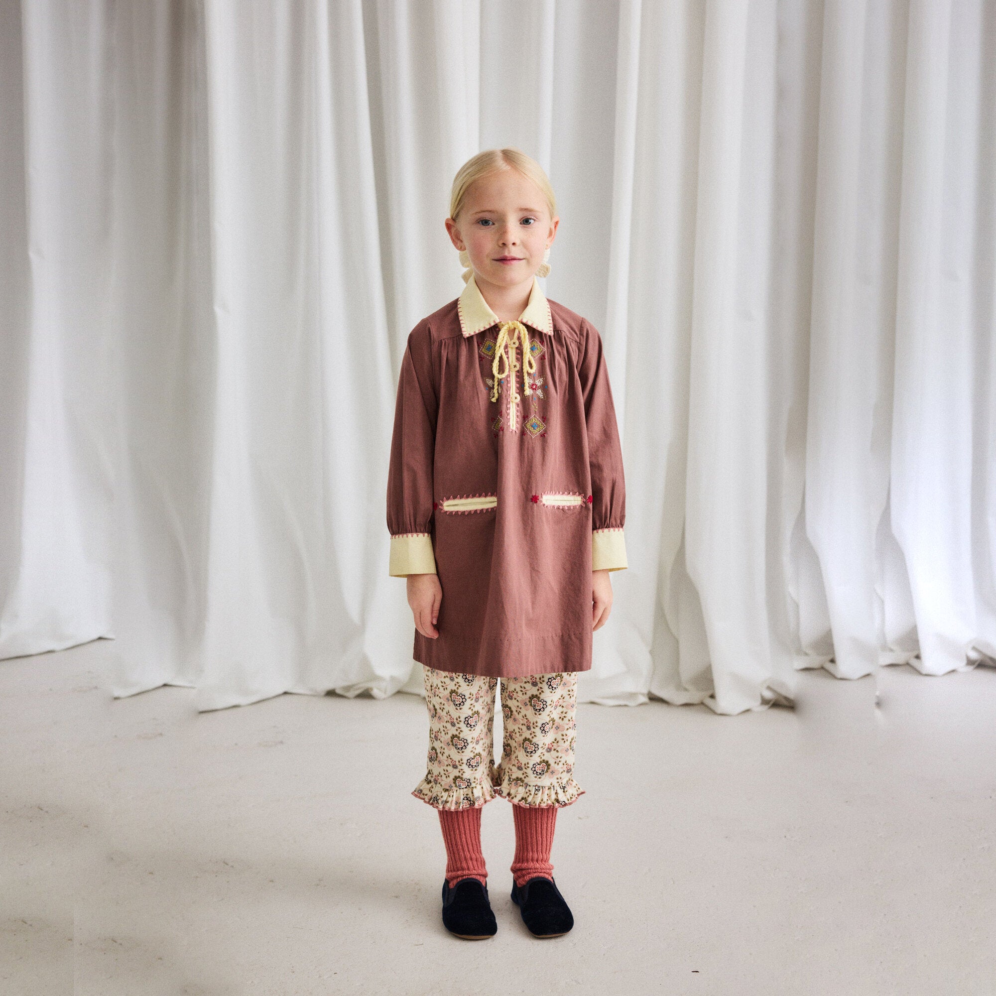 Girls Dusty Pink Cotton Dress