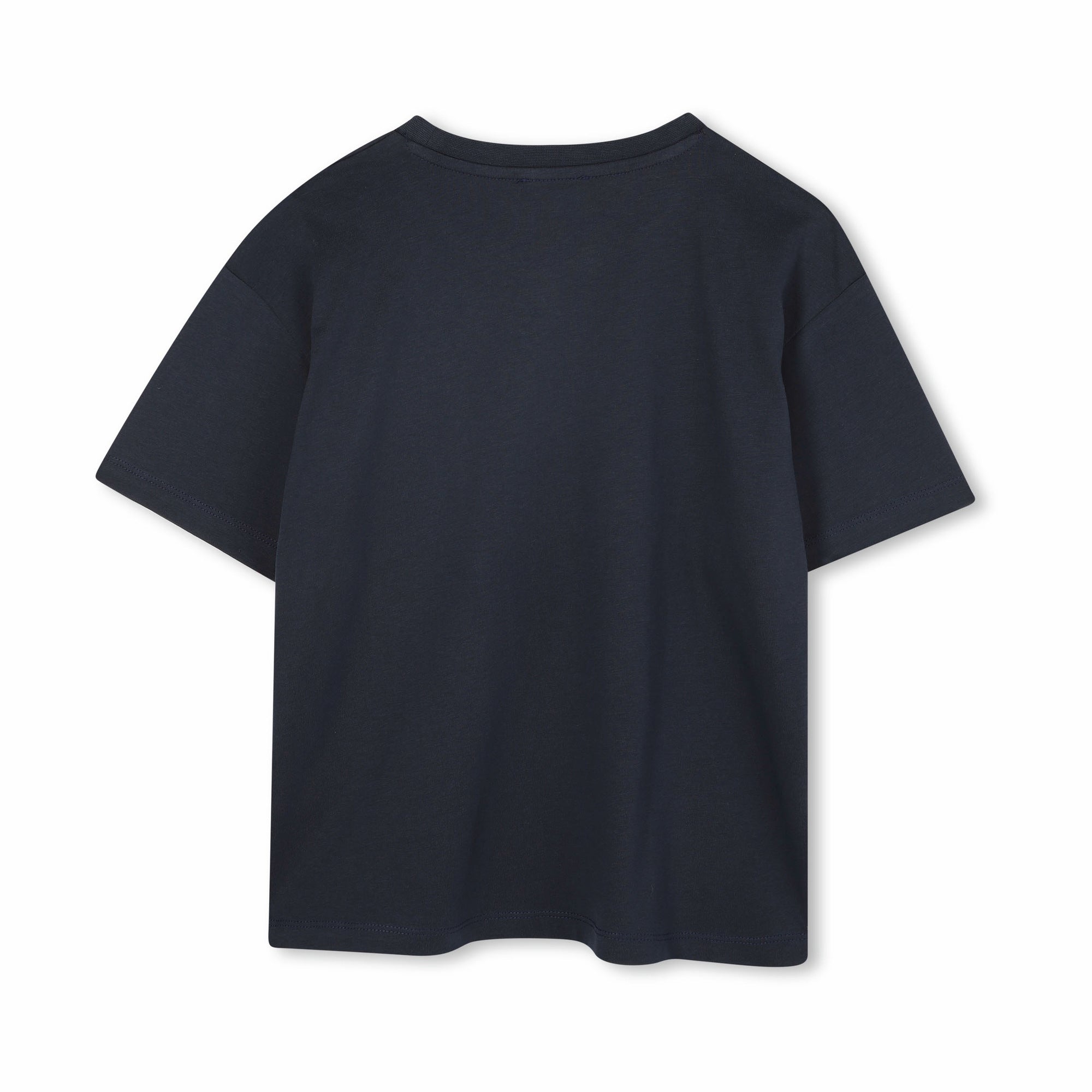 Boys & Girls Dark Blue Printed Cotton T-Shirt