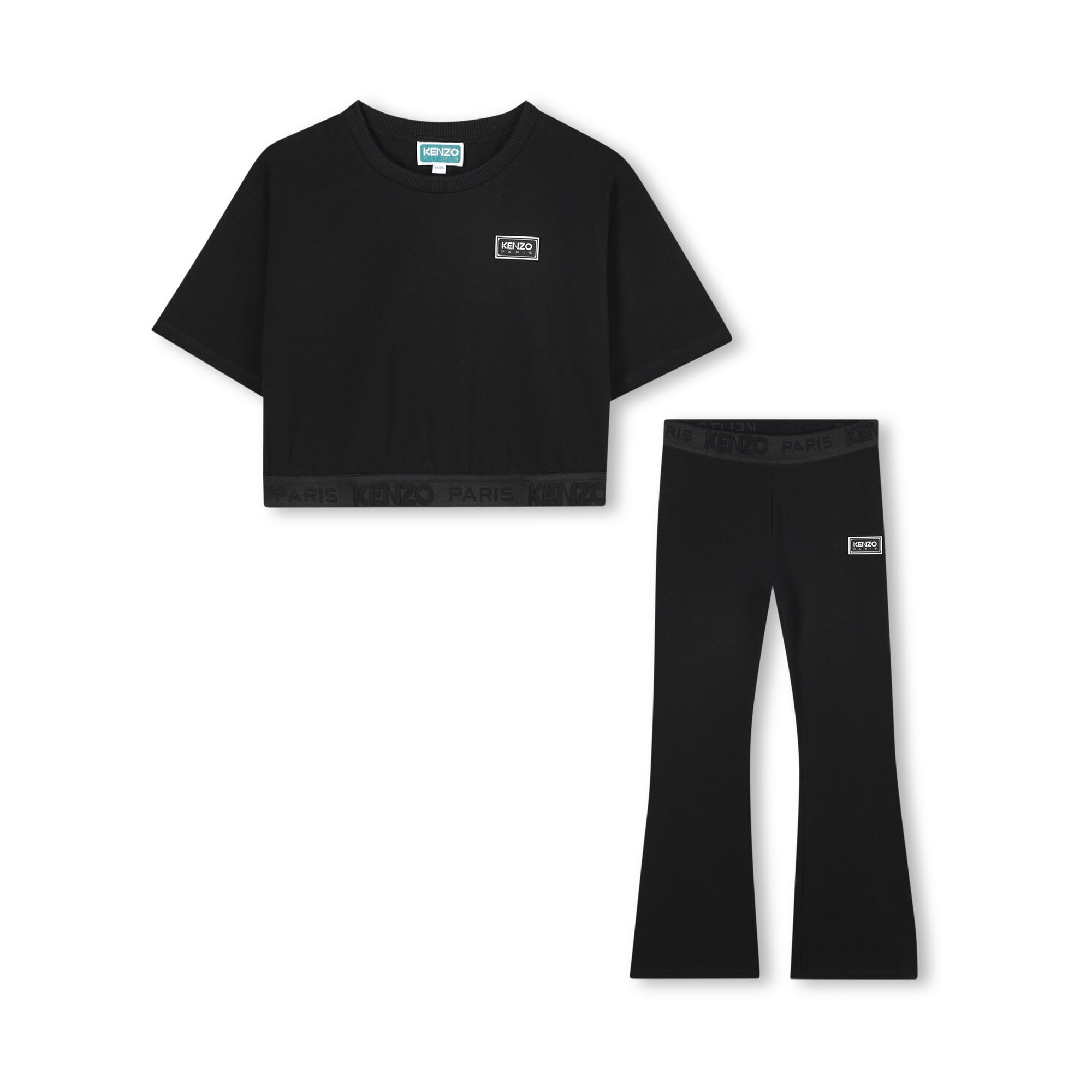 Girls Grey Black Cotton Set