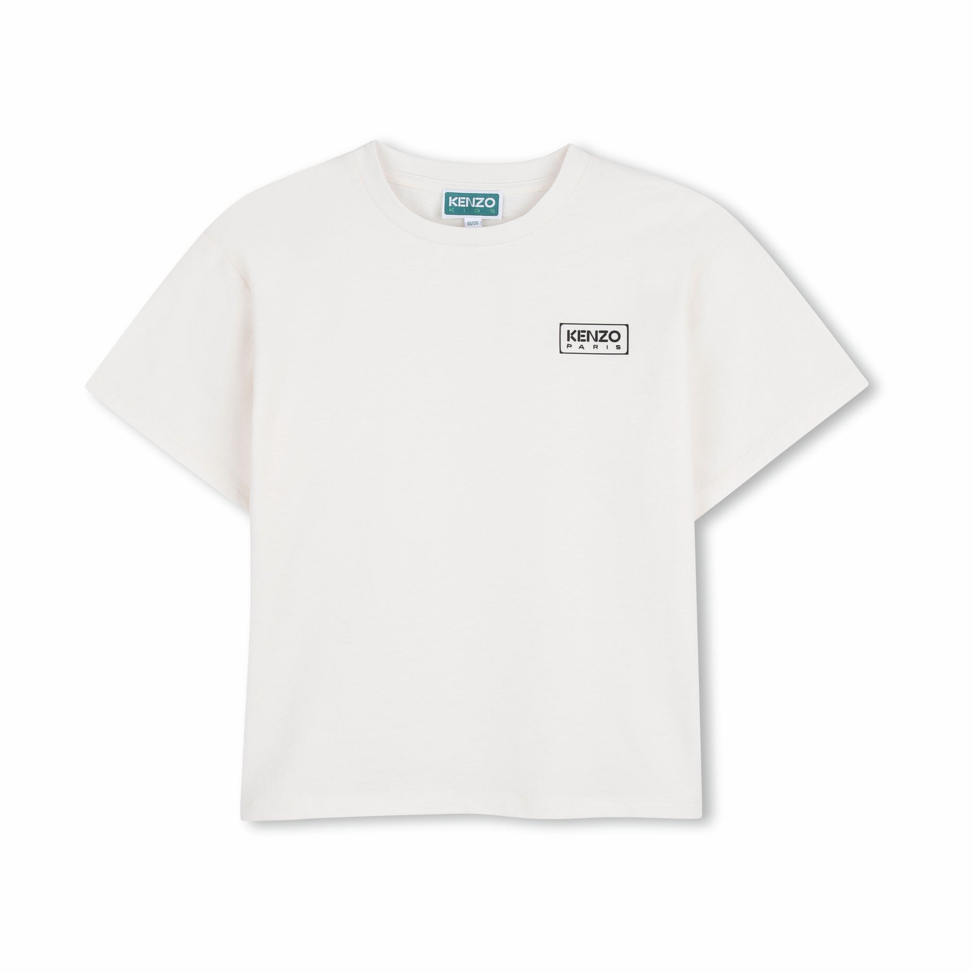 Boys & Girls White Logo Cotton T-Shirt