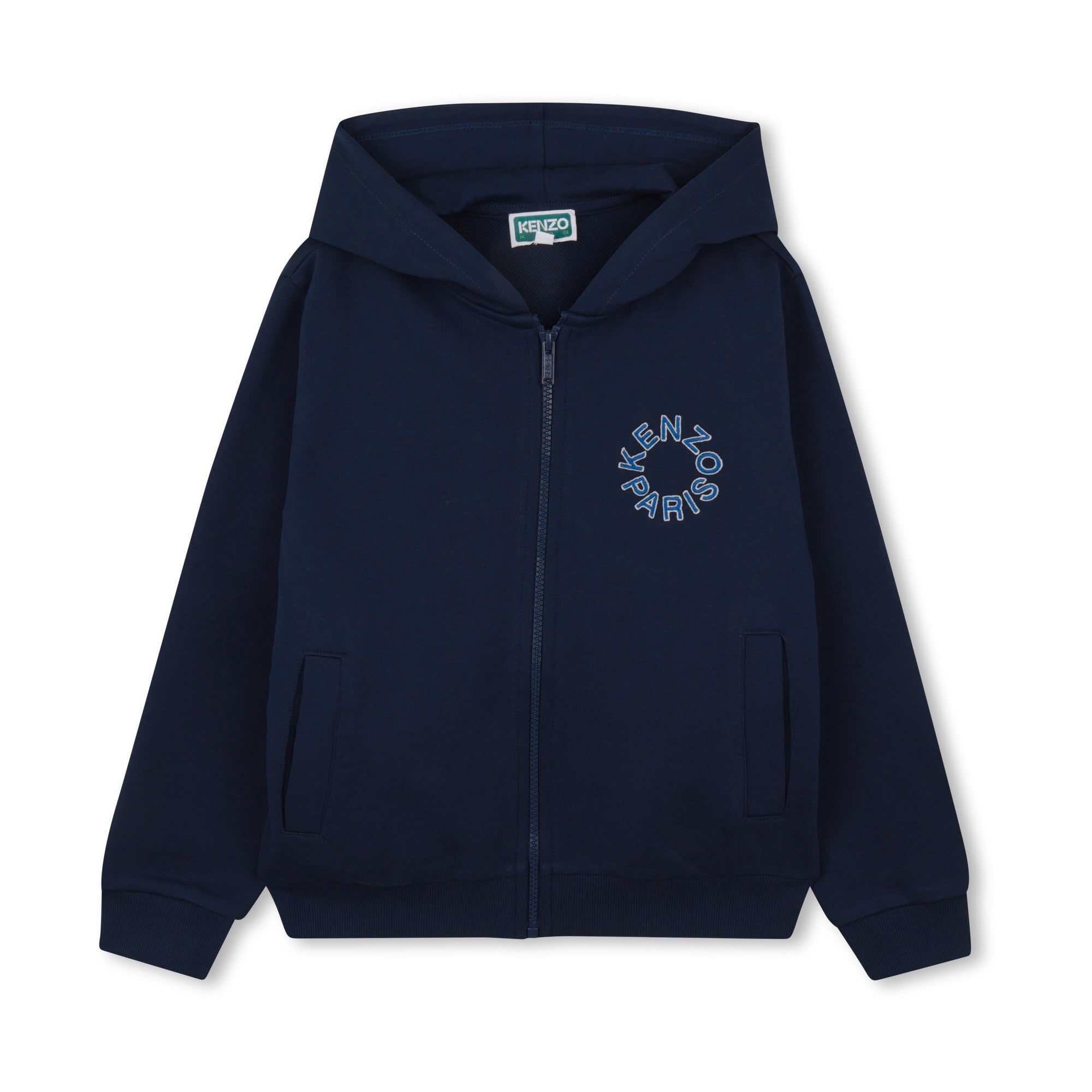 Boys & Girls Blue Cotton Zip-Up Top