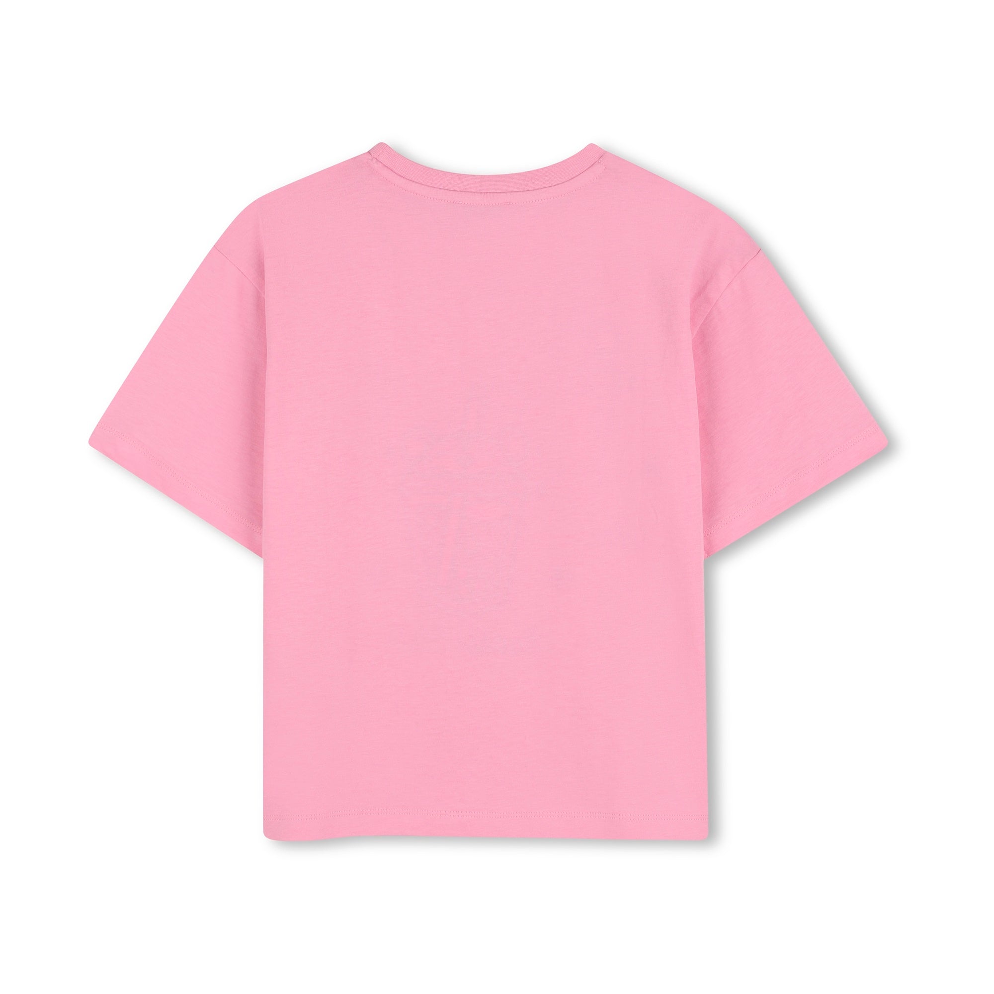 Girls Pink Bubble Tiger Printed Cotton T-Shirt