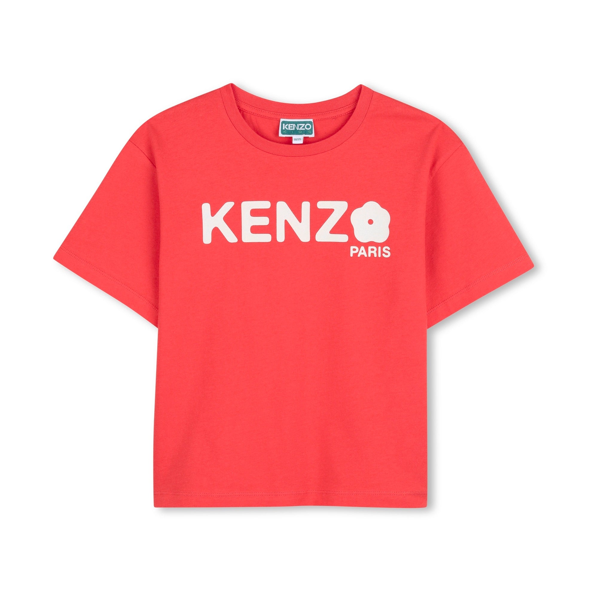 Girls Red Logo Cotton T-Shirt