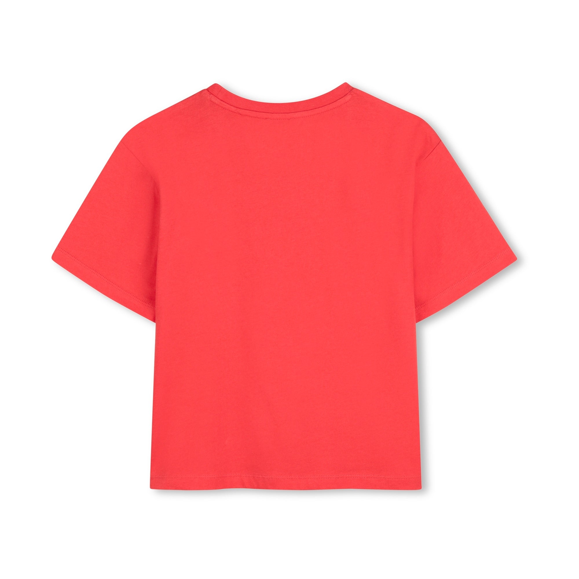 Girls Red Logo Cotton T-Shirt