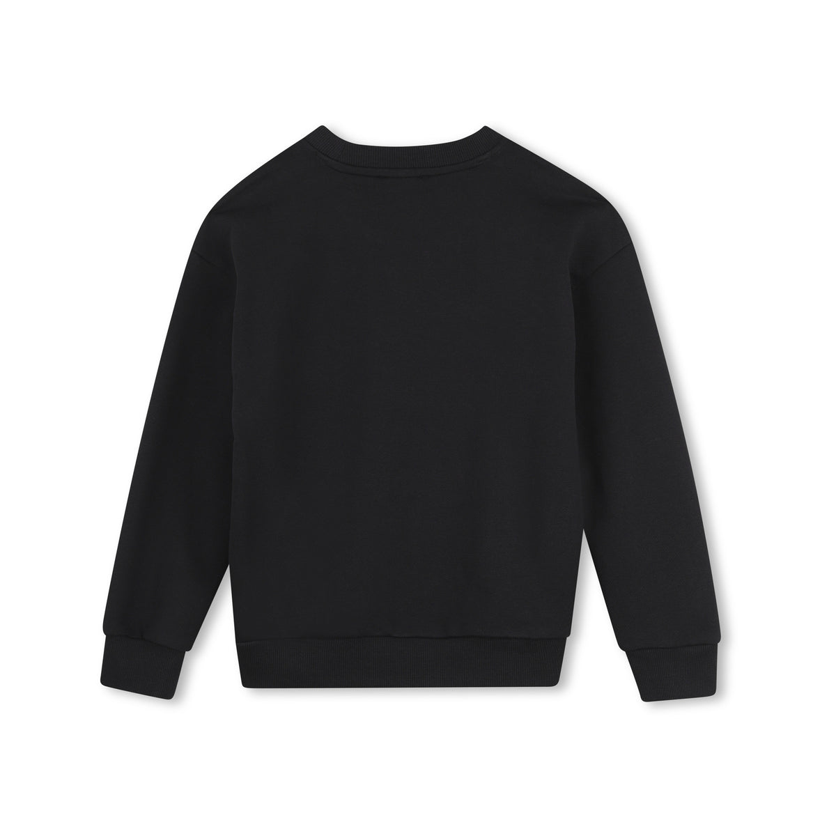 Boys & Girls Black Elephant Embroidered Cotton Sweatshirt