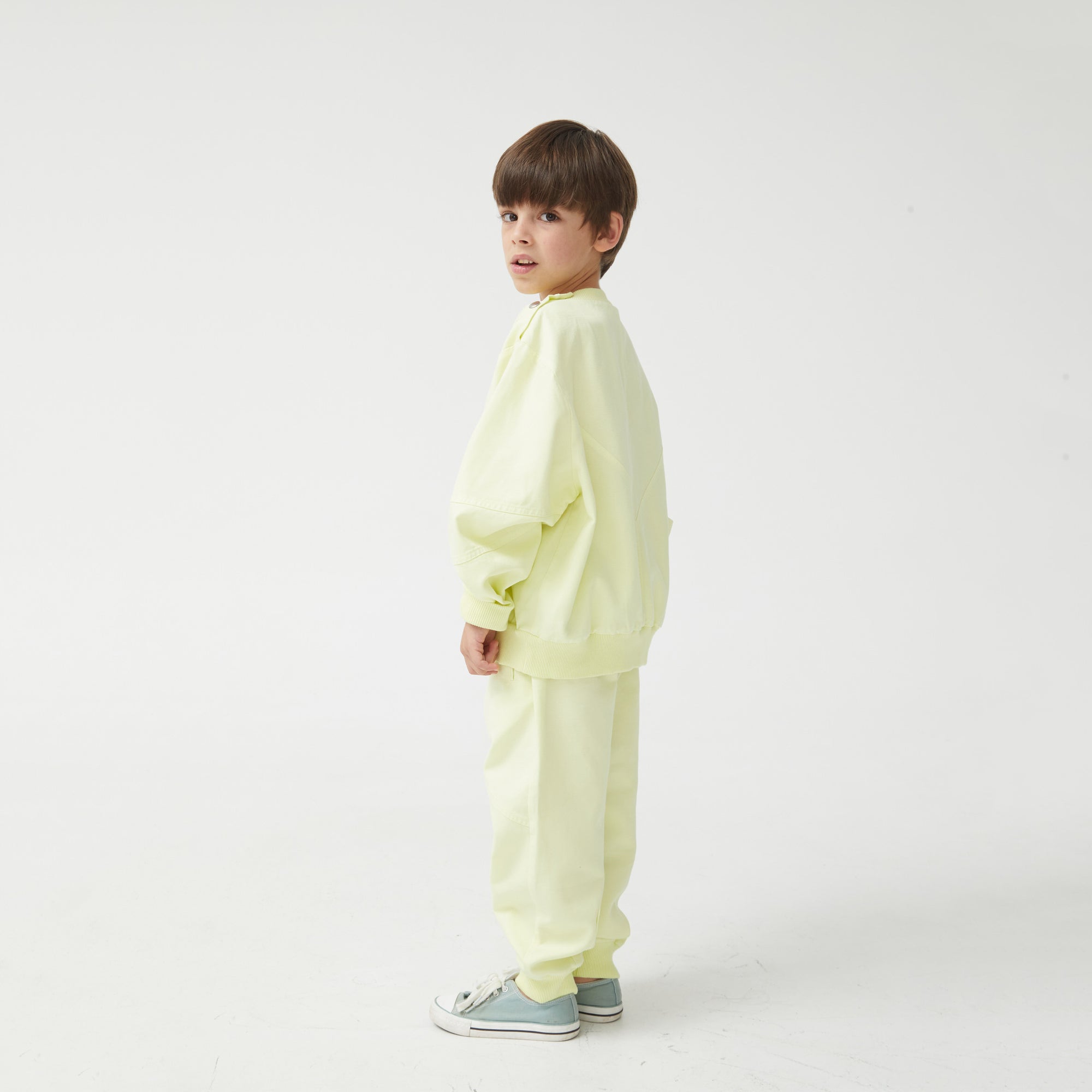 Boys & Girls Fluo Green Cotton Trousers