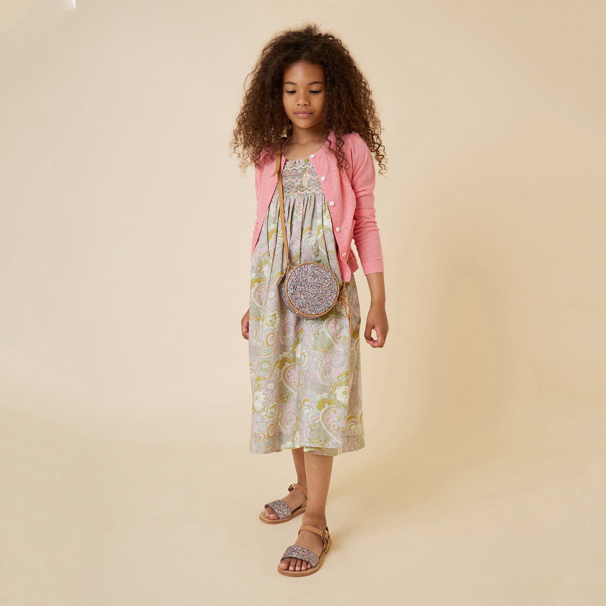 Girls Multicolor Flower Cotton Dress