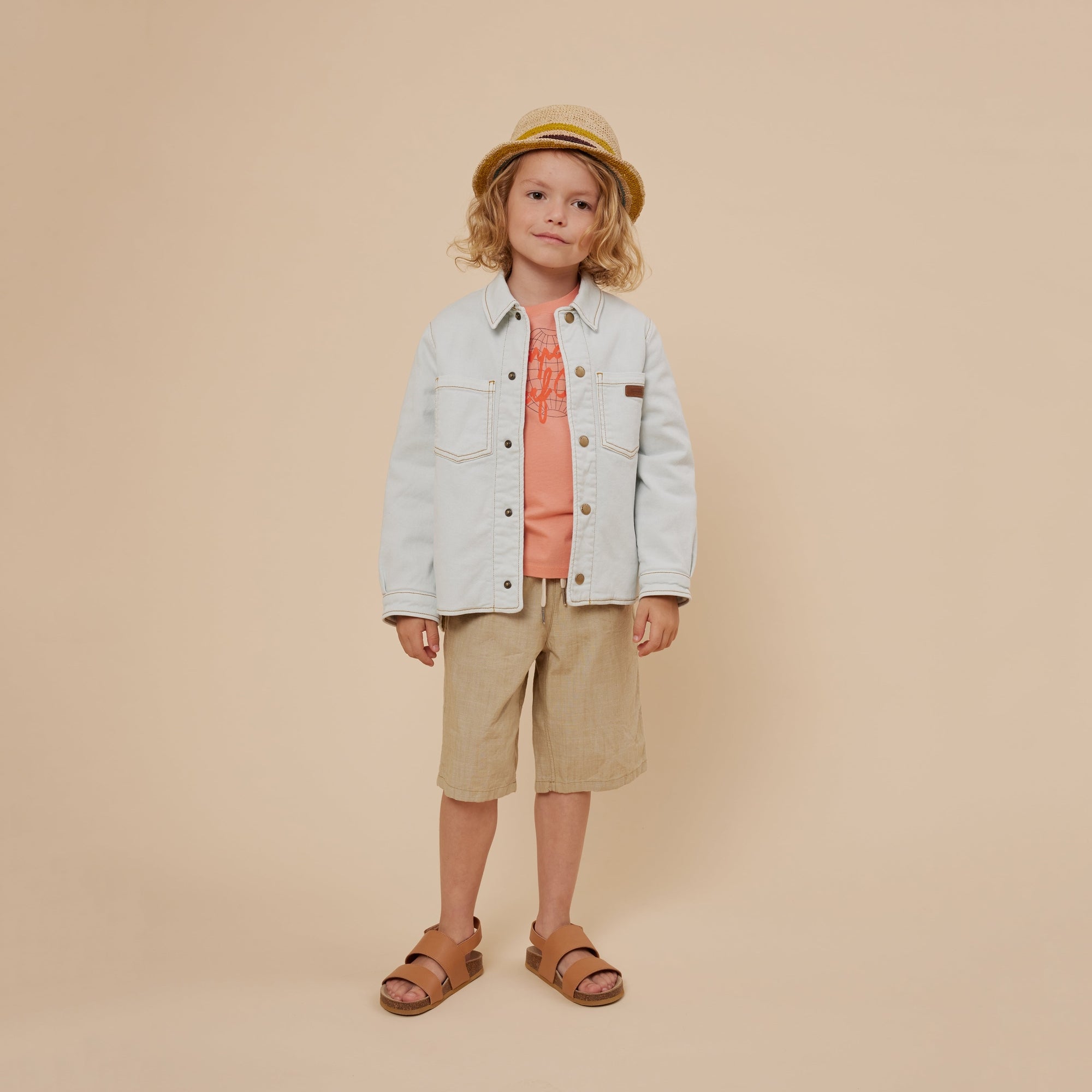 Boys Khaki Cotton Shorts