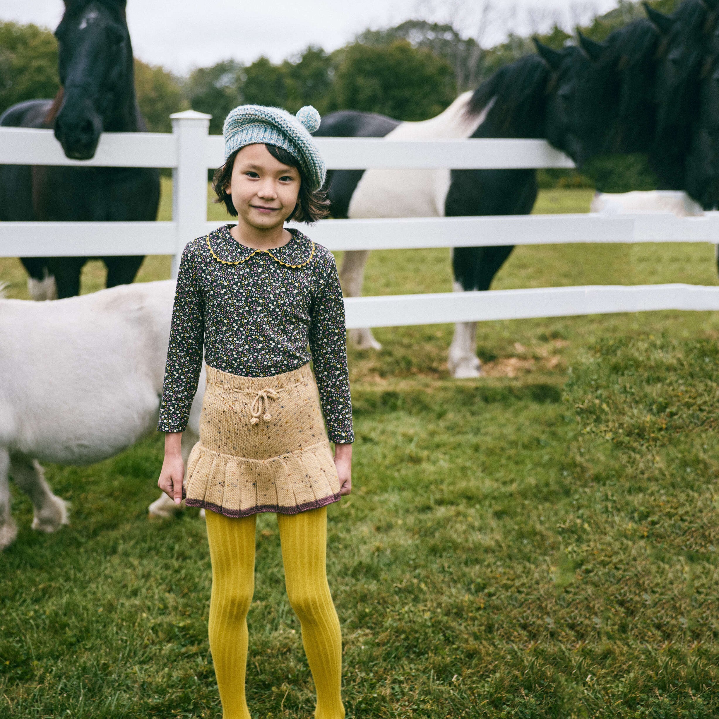 Girls Camel Wool Skirt