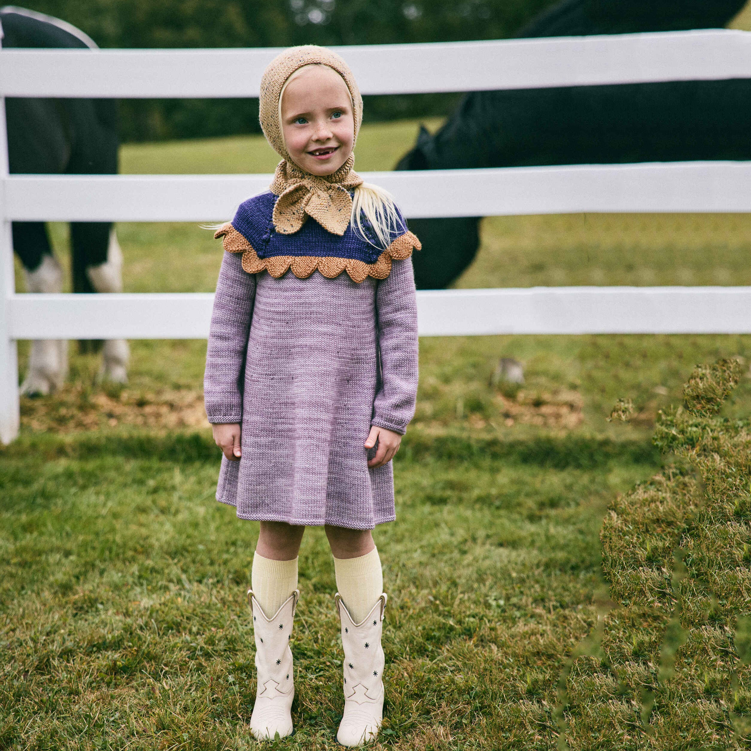 Girls Purple Wool Dress