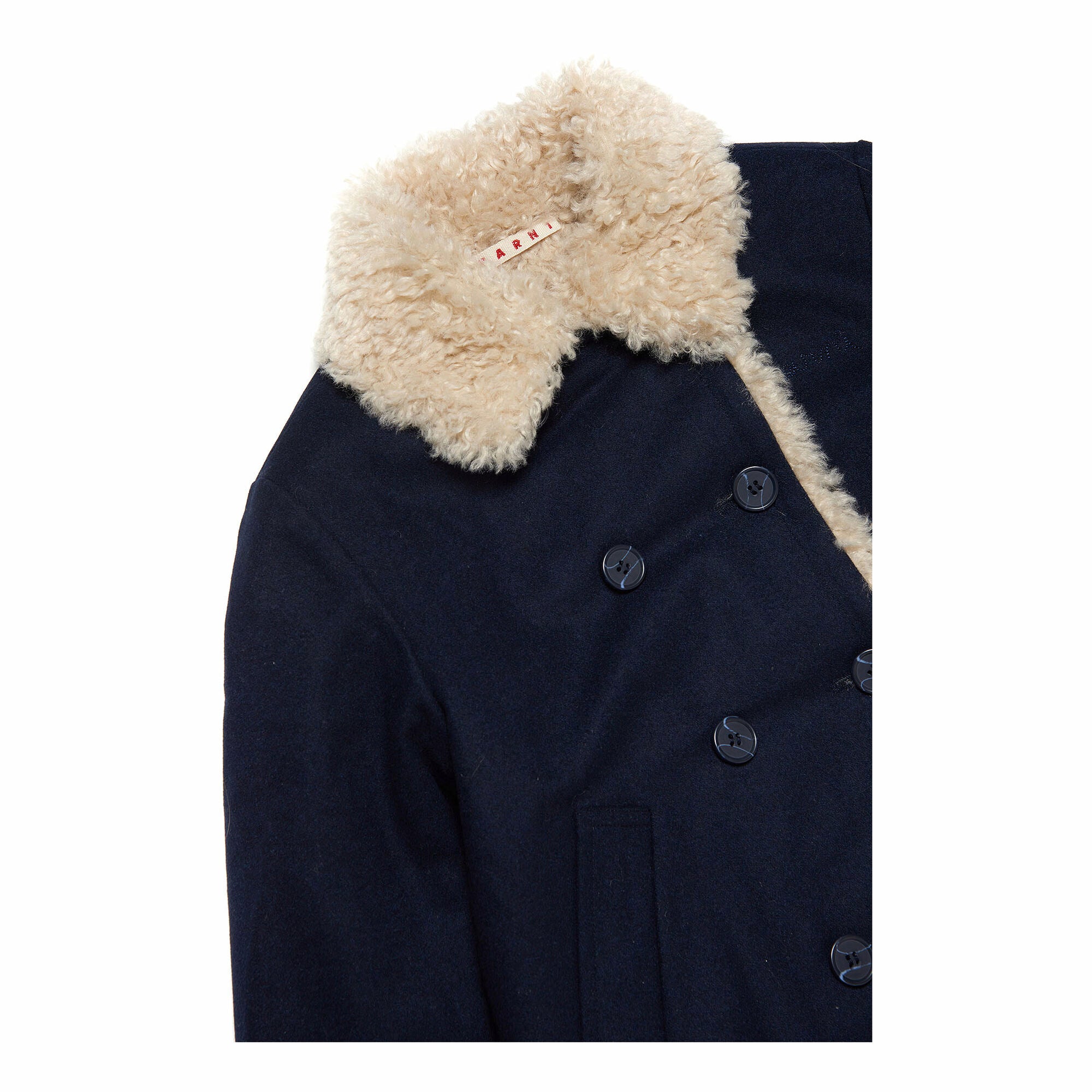 Girls Navy Wool Coat