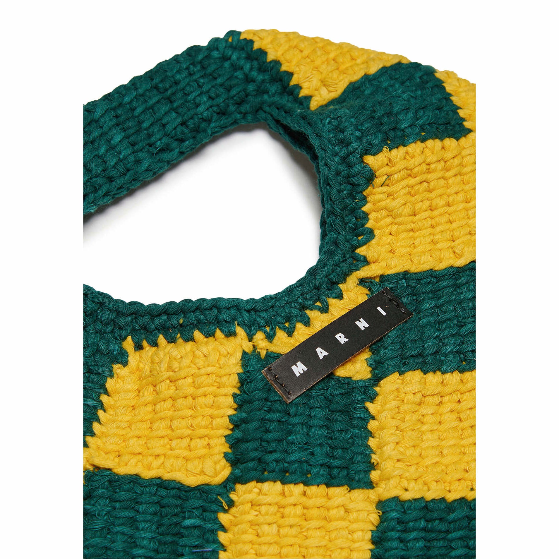 Girls Green Check Crochet Handbag