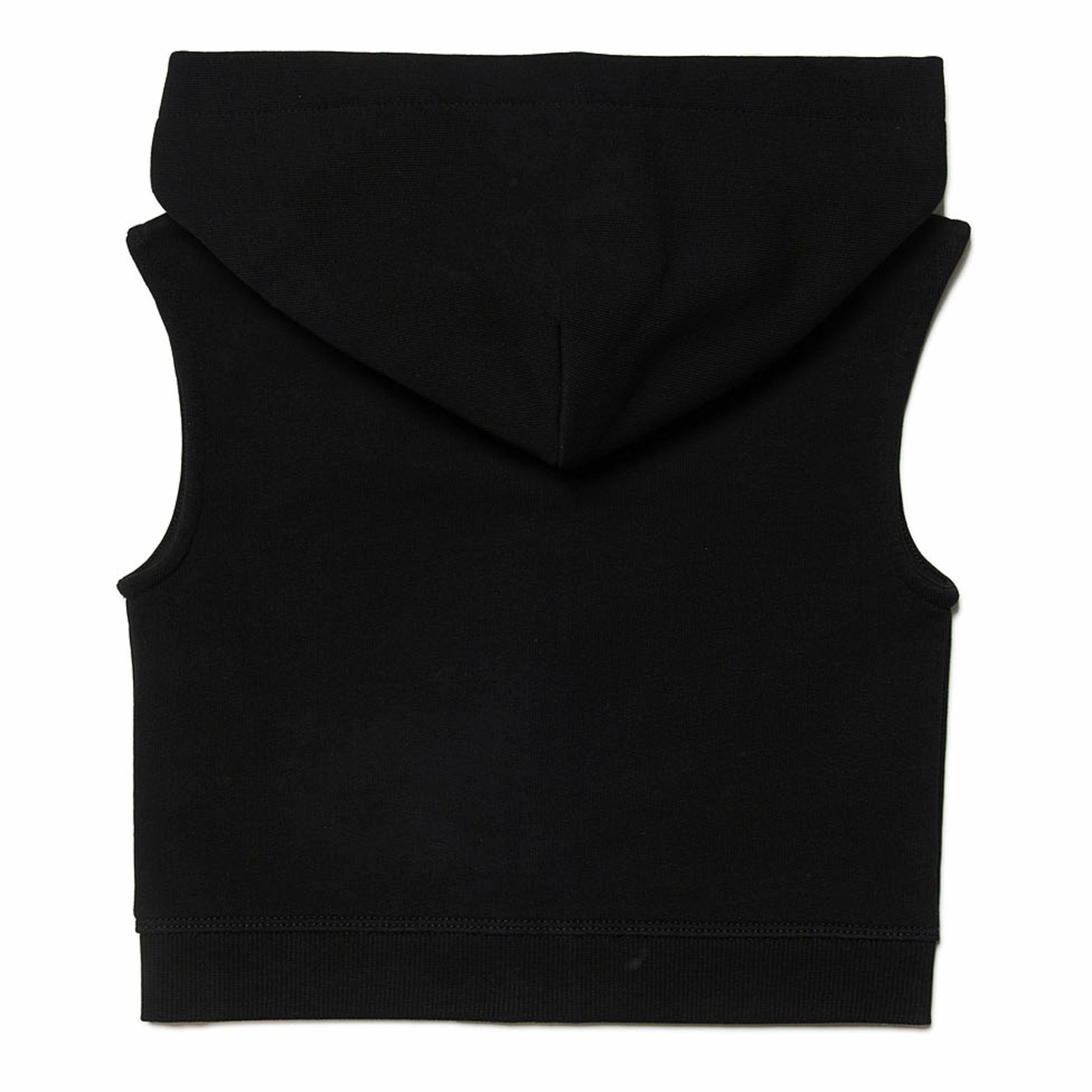 Girls Black Cotton Gilet