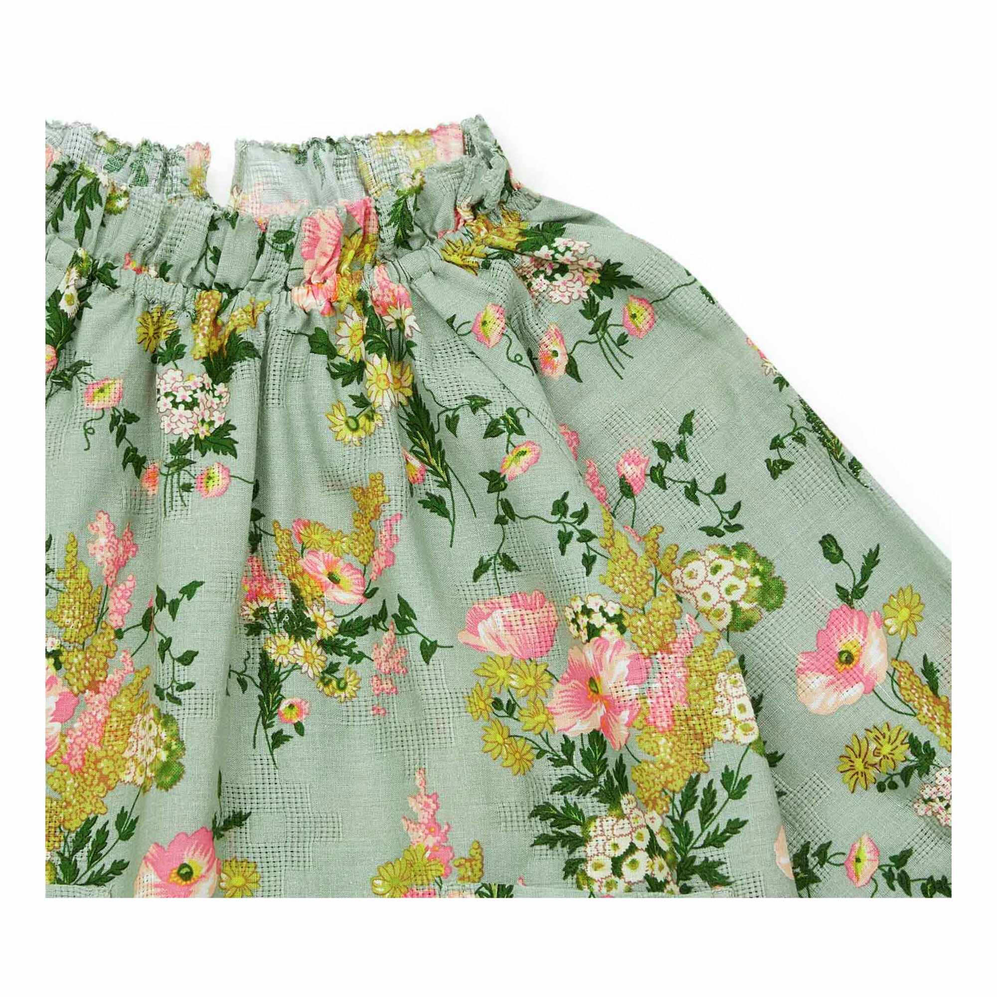 Baby Girls Green Flower Cotton Dress