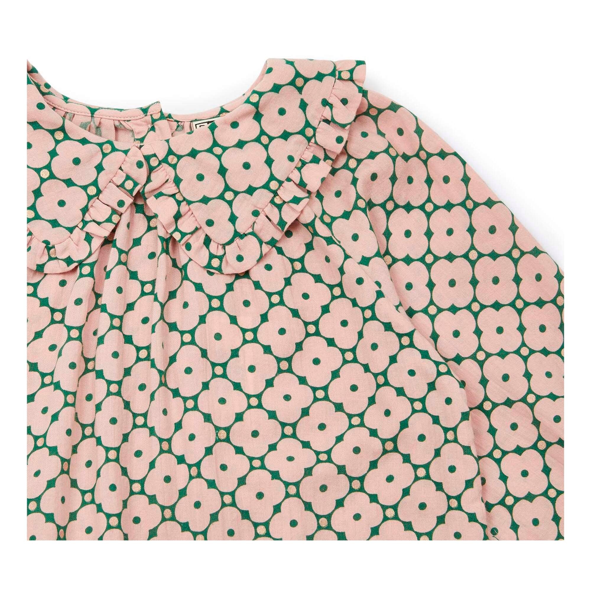 Girls Pink Flower Cotton Dress