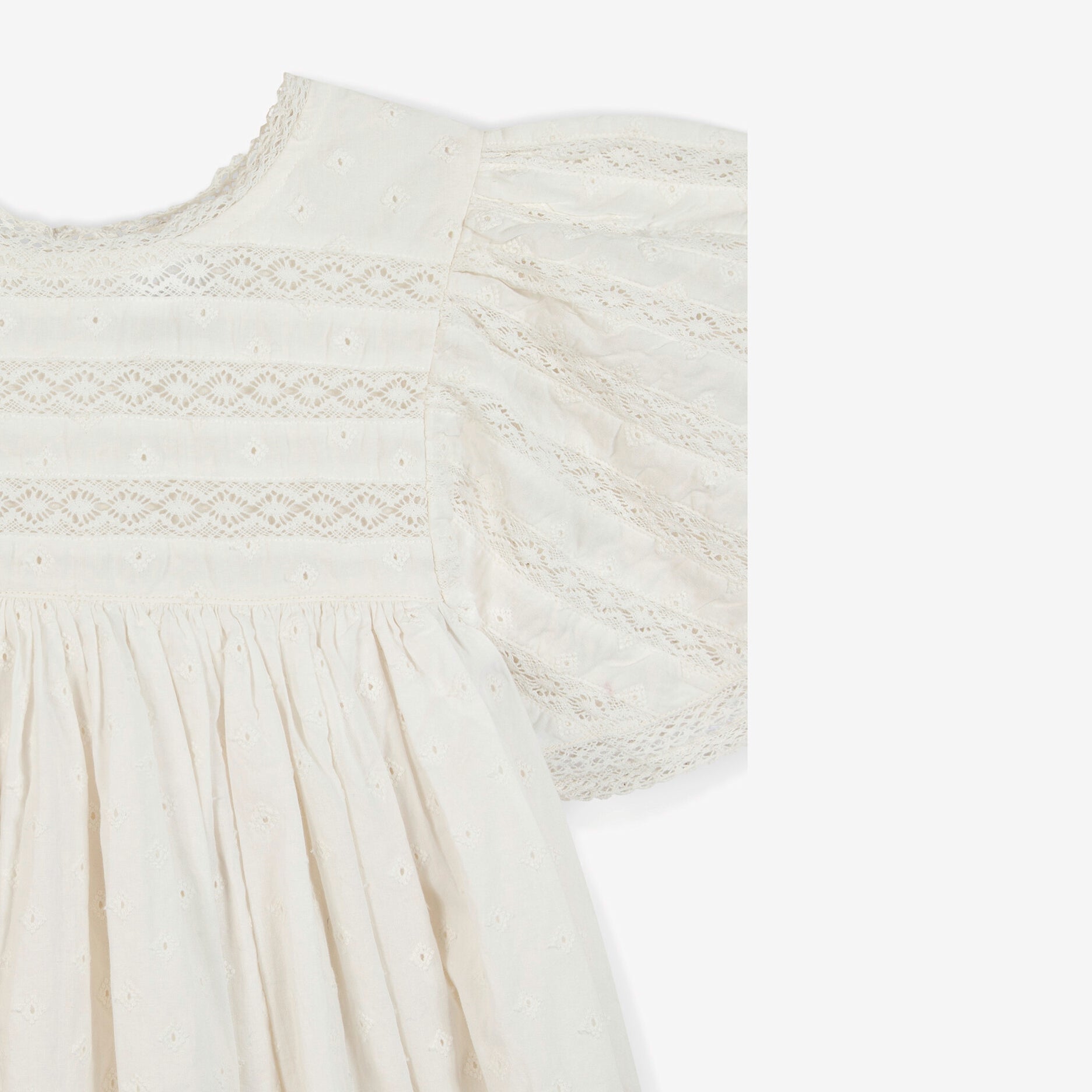 Girls White Cotton Dress