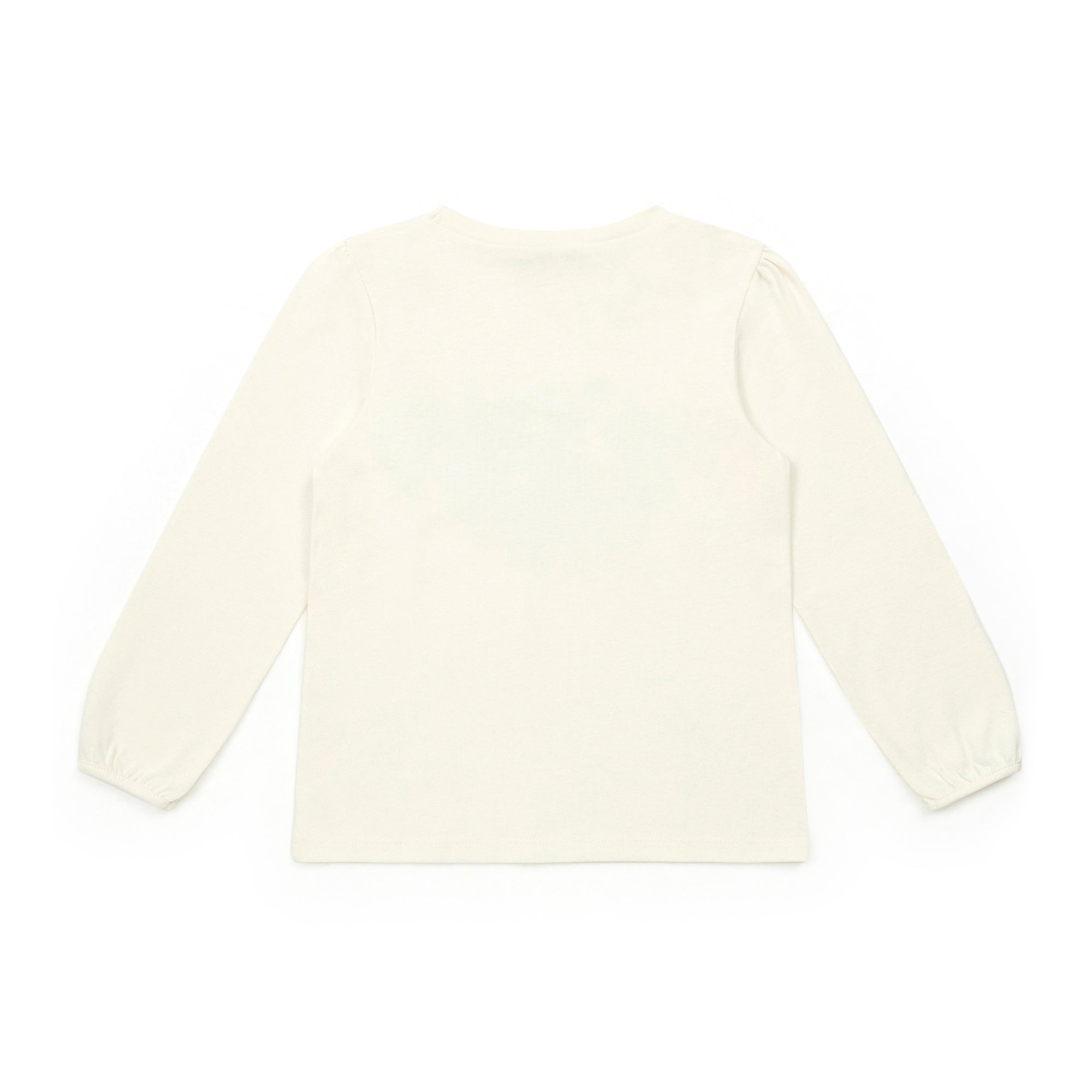 Girls White Printed Cotton T-Shirt