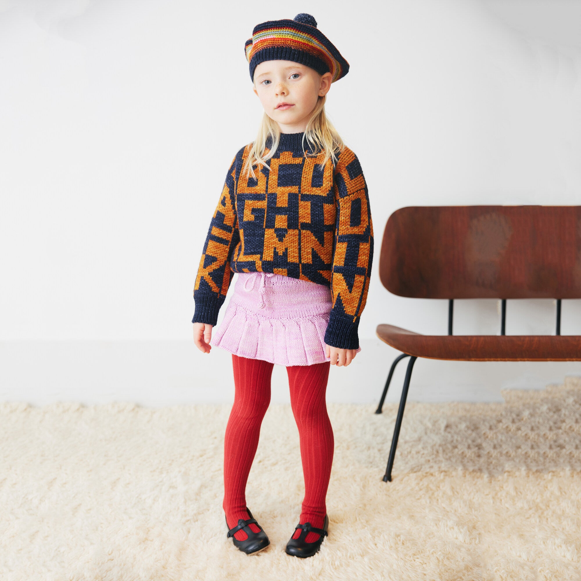 Girls Pink Lilac Wool Skirt