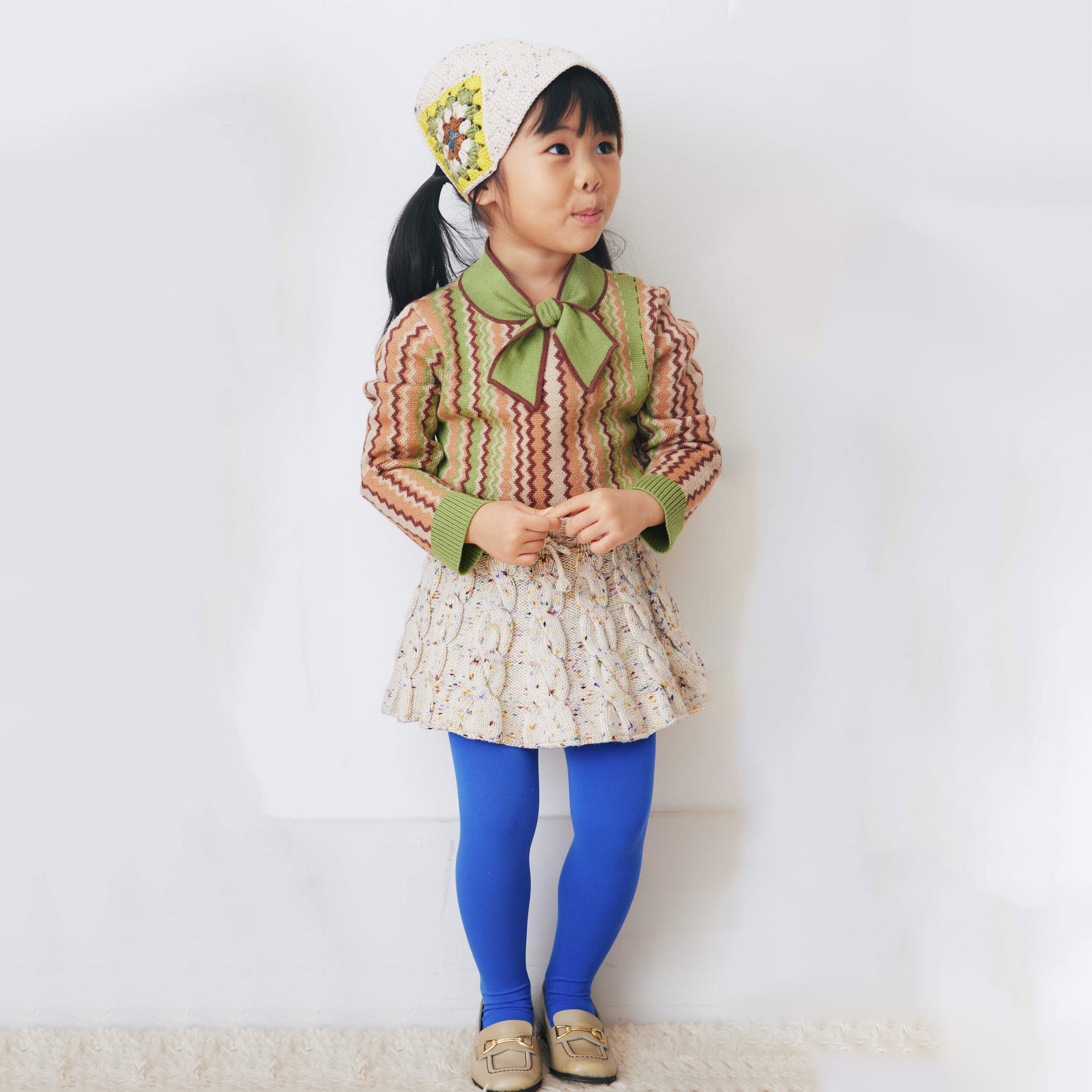 Girls Cream Wool Skirt