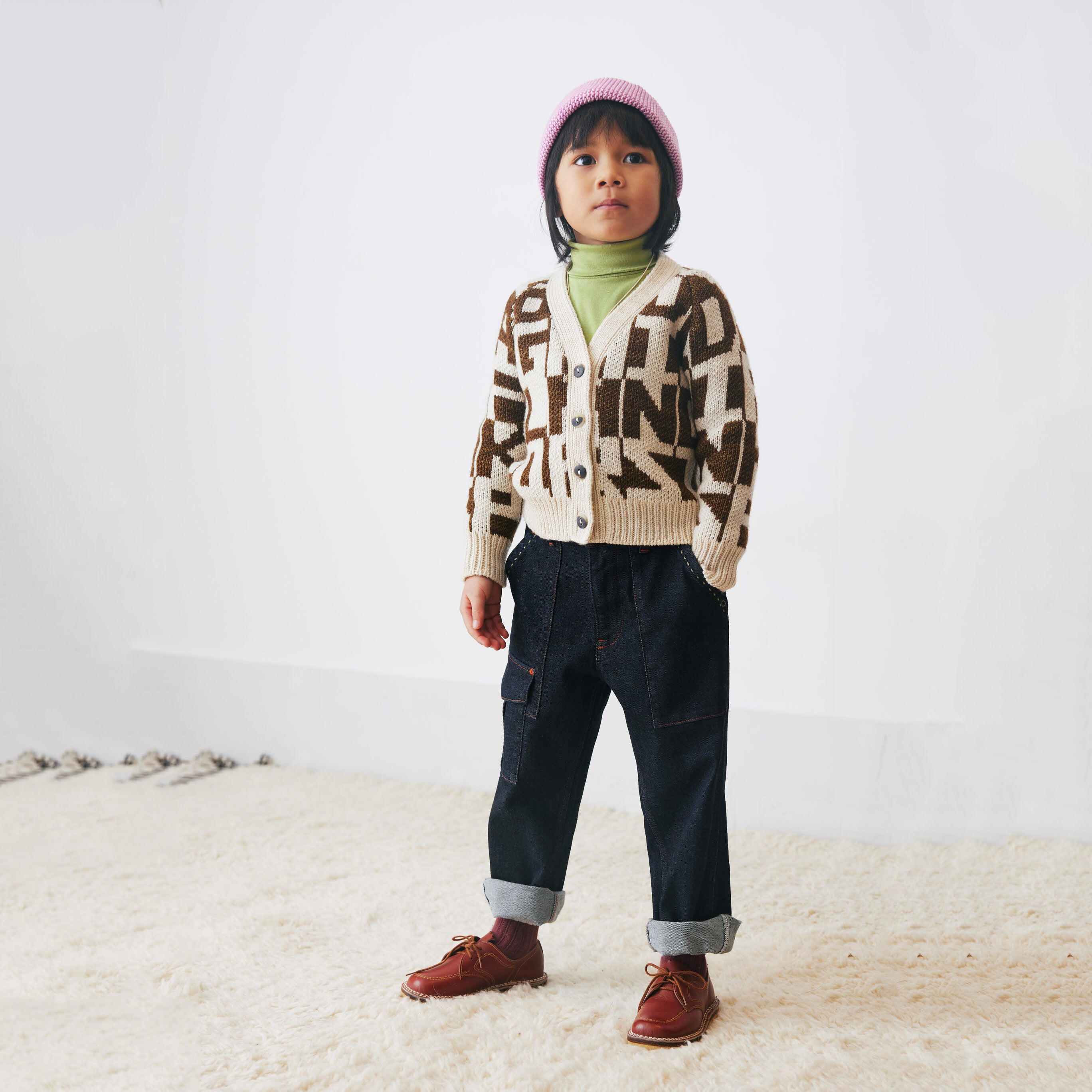 Boys & Girls Pink Lilac Wool Hat