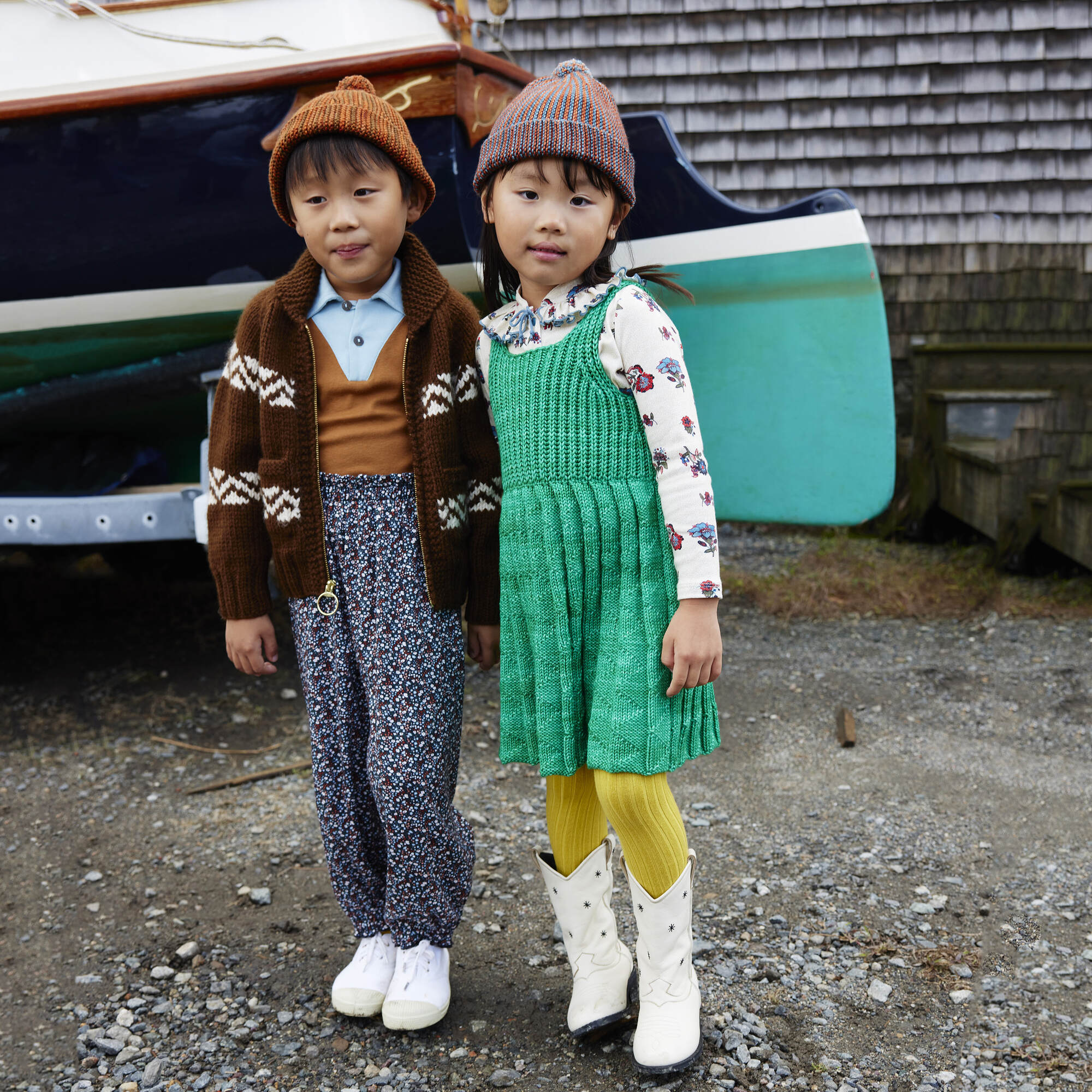 Girls Green Wool Dress