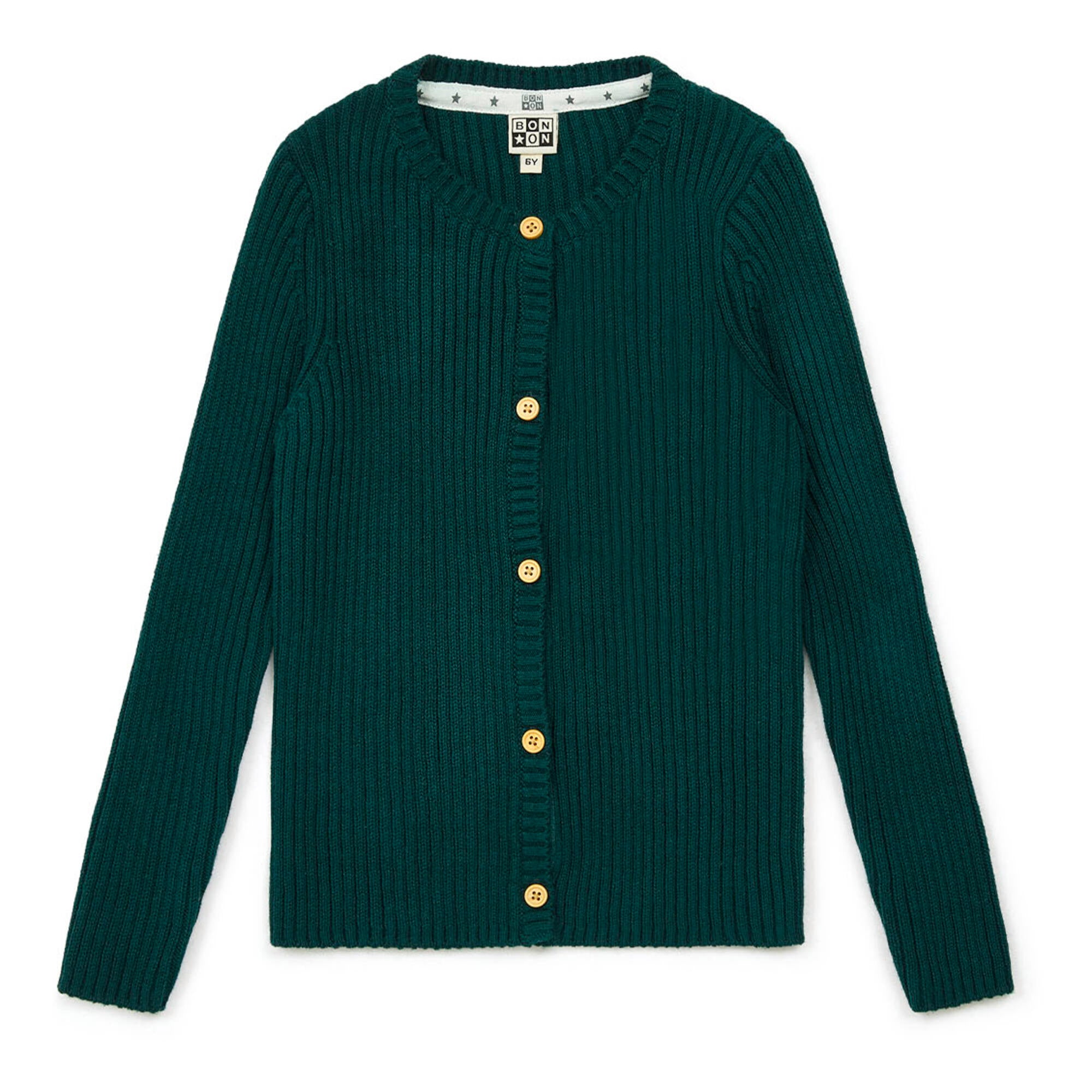 Girls Dark Green Cotton Cardigan