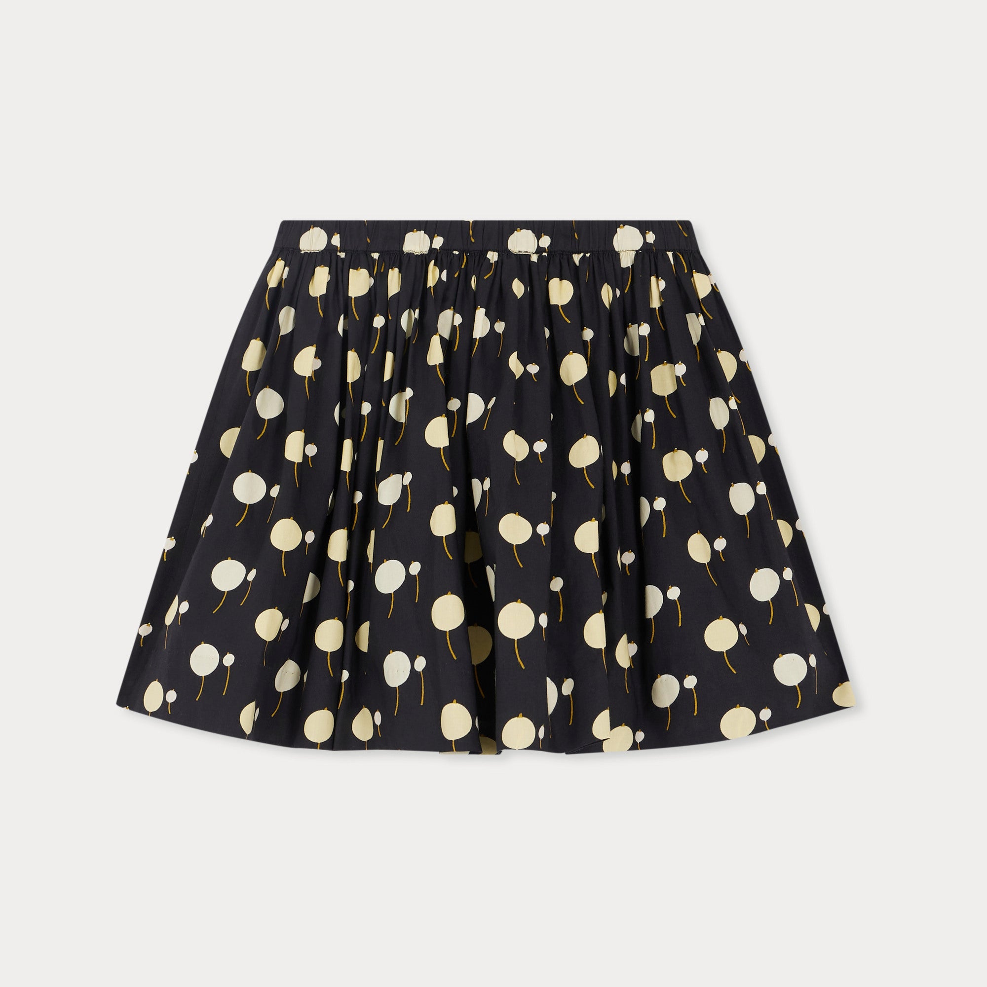 Girls Black Cherry Printed Cotton Skirt